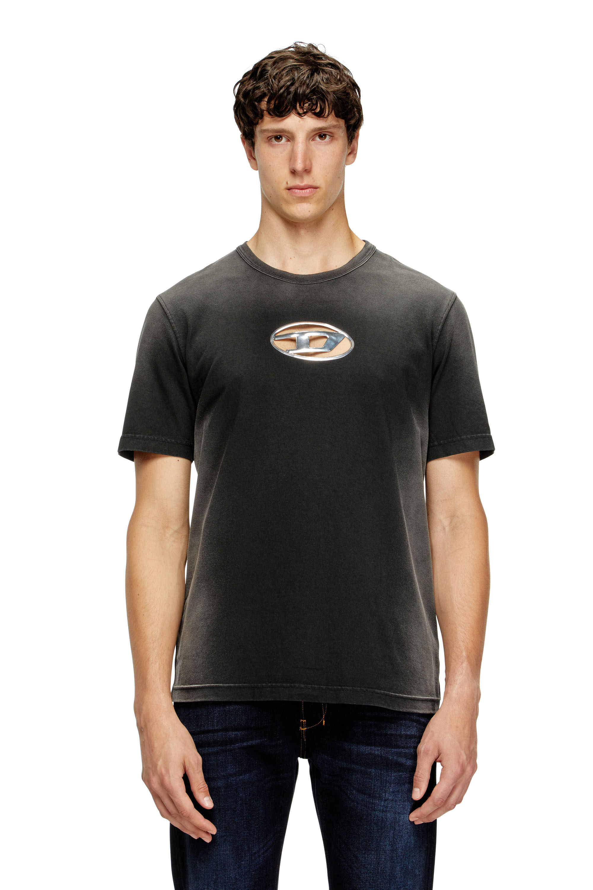 ★ドイツ発*DIESEL*新作*Oval D Tシャツ/FADED★ DIESEL/ディーゼル/Faded T-shirt with Oval D print(M White
