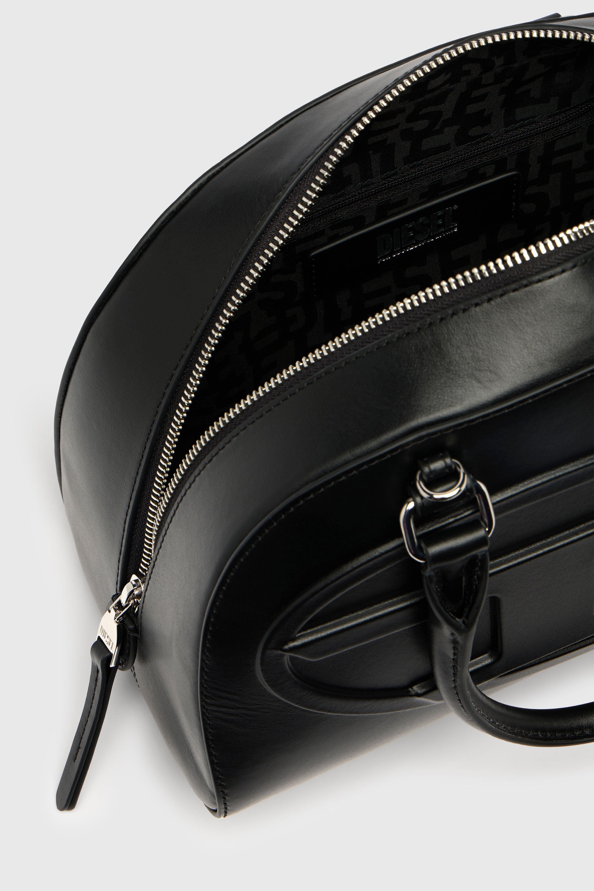 Diesel - 1DR DOME TOP HANDLE, Woman's 1DR Dome-Leather bowling bag in Black - 6