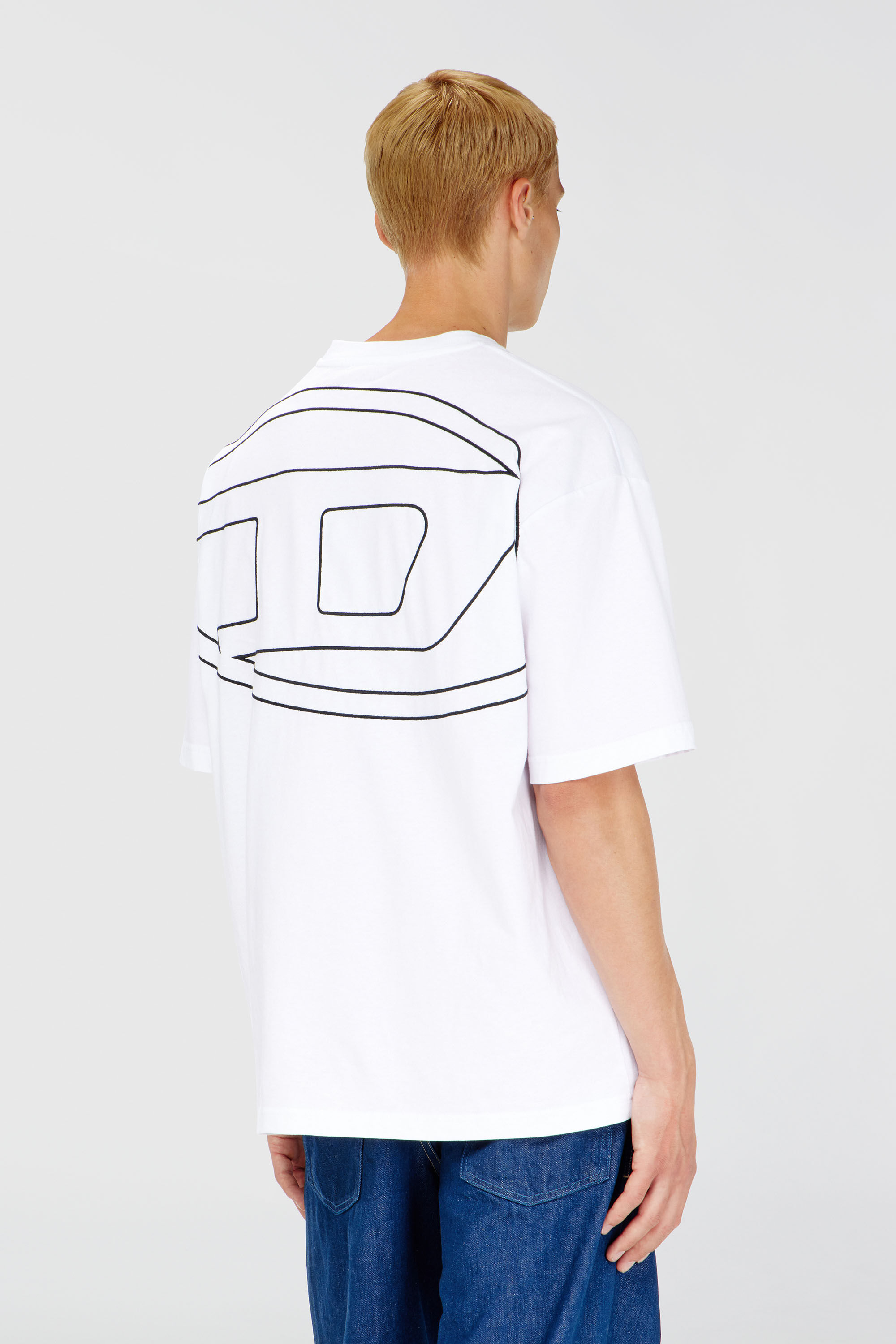 Men's oversized T-shirt with maxi oval D embroidery | Diesel