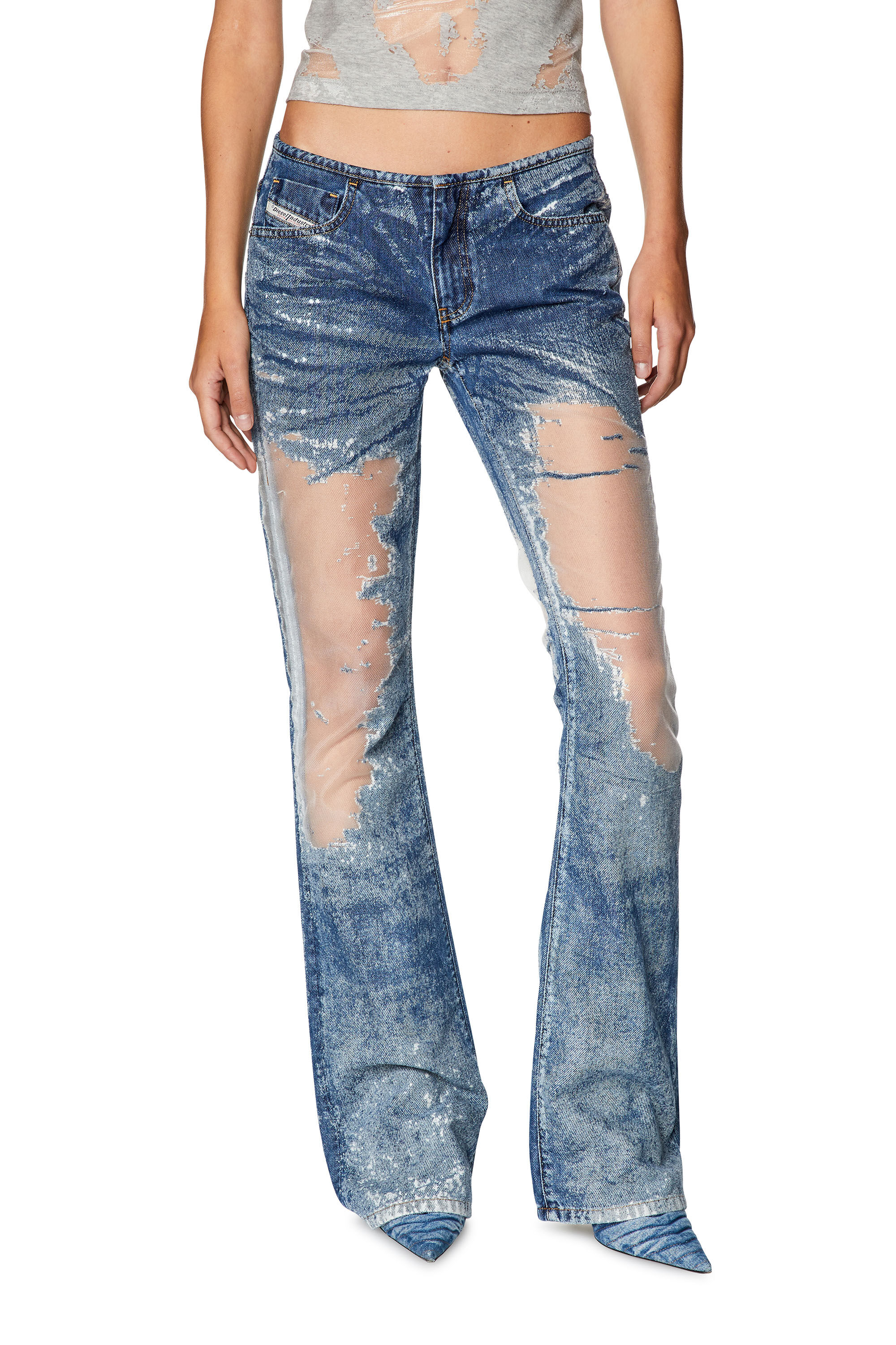 Diesel - Bootcut and Flare Jeans D-Shark 068JH, Medium blue - Image 3