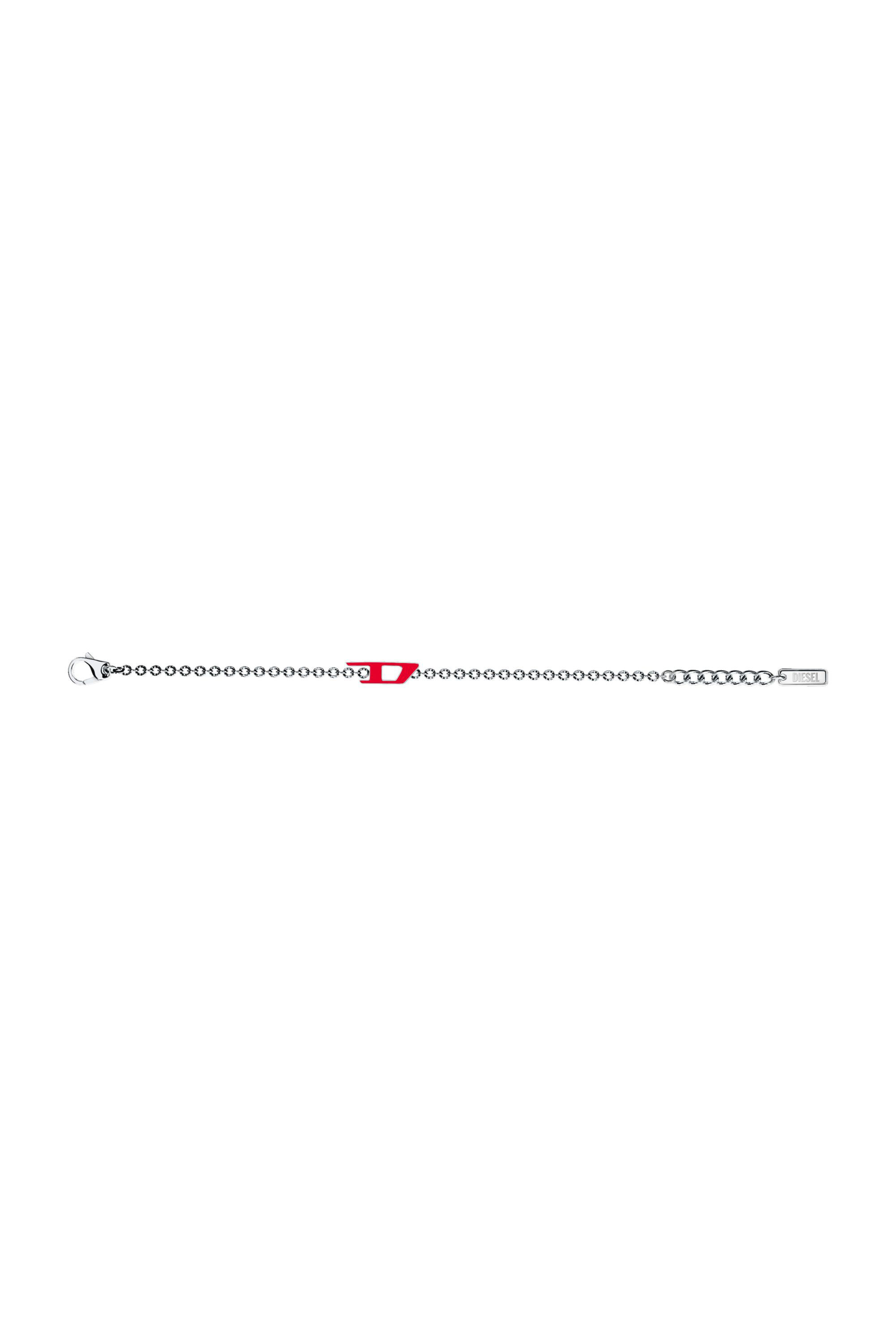 Diesel - DX1691040 JEWELLERY, Unisex's Stainless steel chain bracelet in Silver/Red - 4