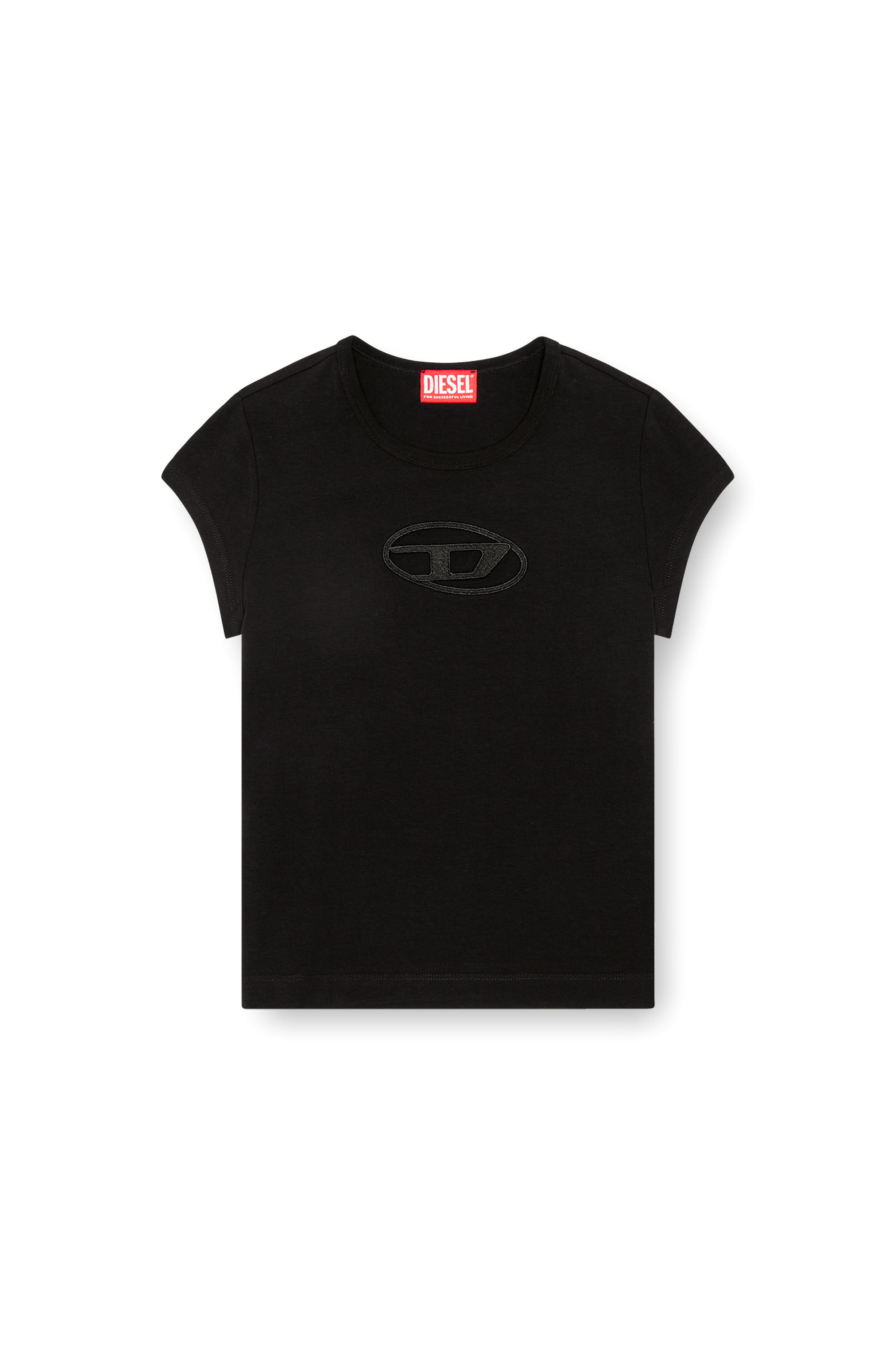 Tシャツ・カットソー DIESEL Woman T-Shirt Black A17736ONIAX 9XX Women's T-shirt with small Oval D | Black | Diesel
