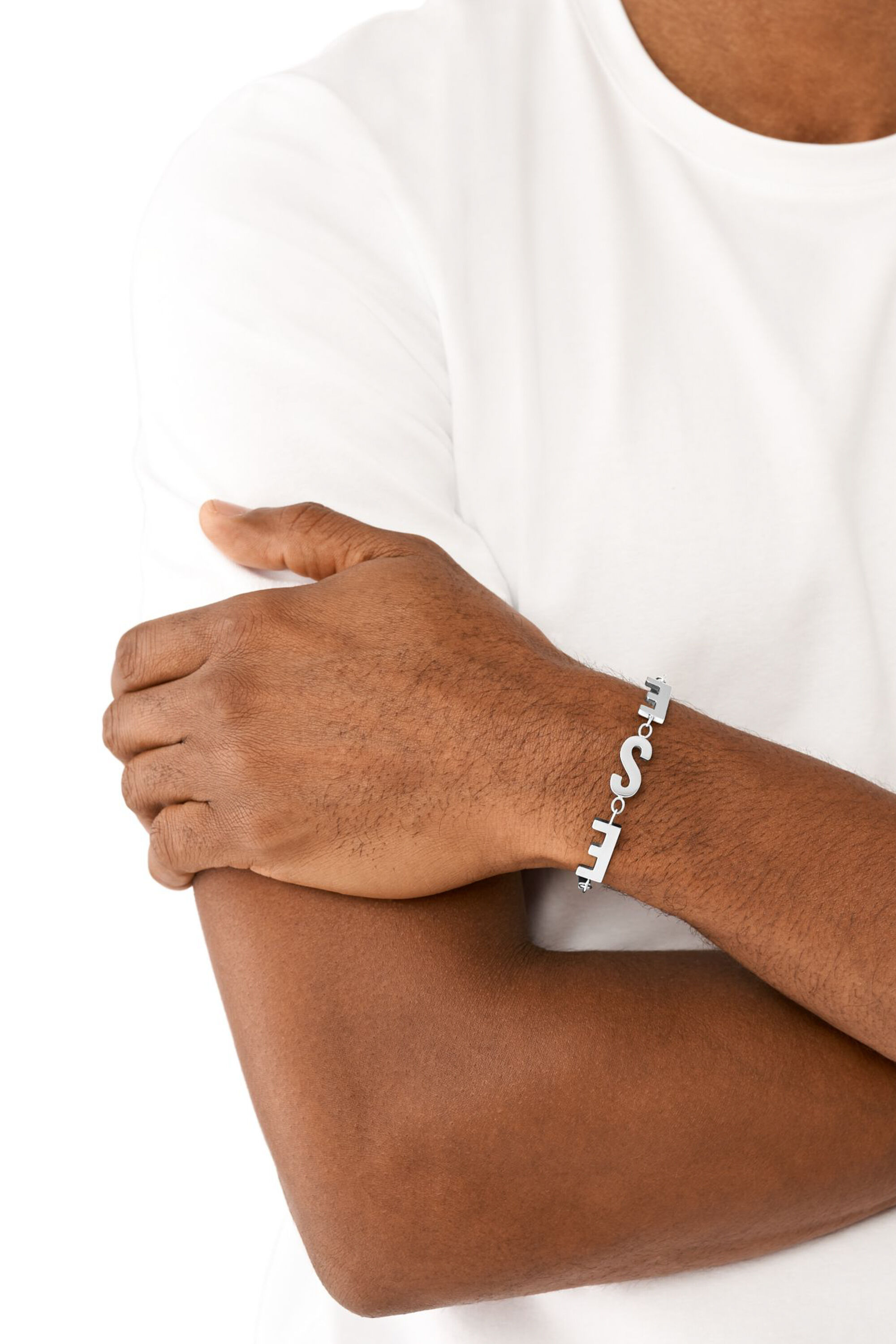Women s Stainless steel chain bracelet Silver Diesel