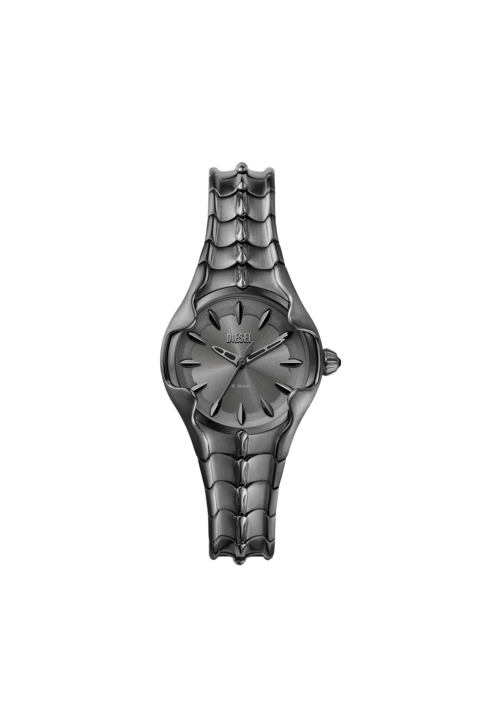 Women's Vert three-hand gunmetal stainless steel watch | Grey | Diesel