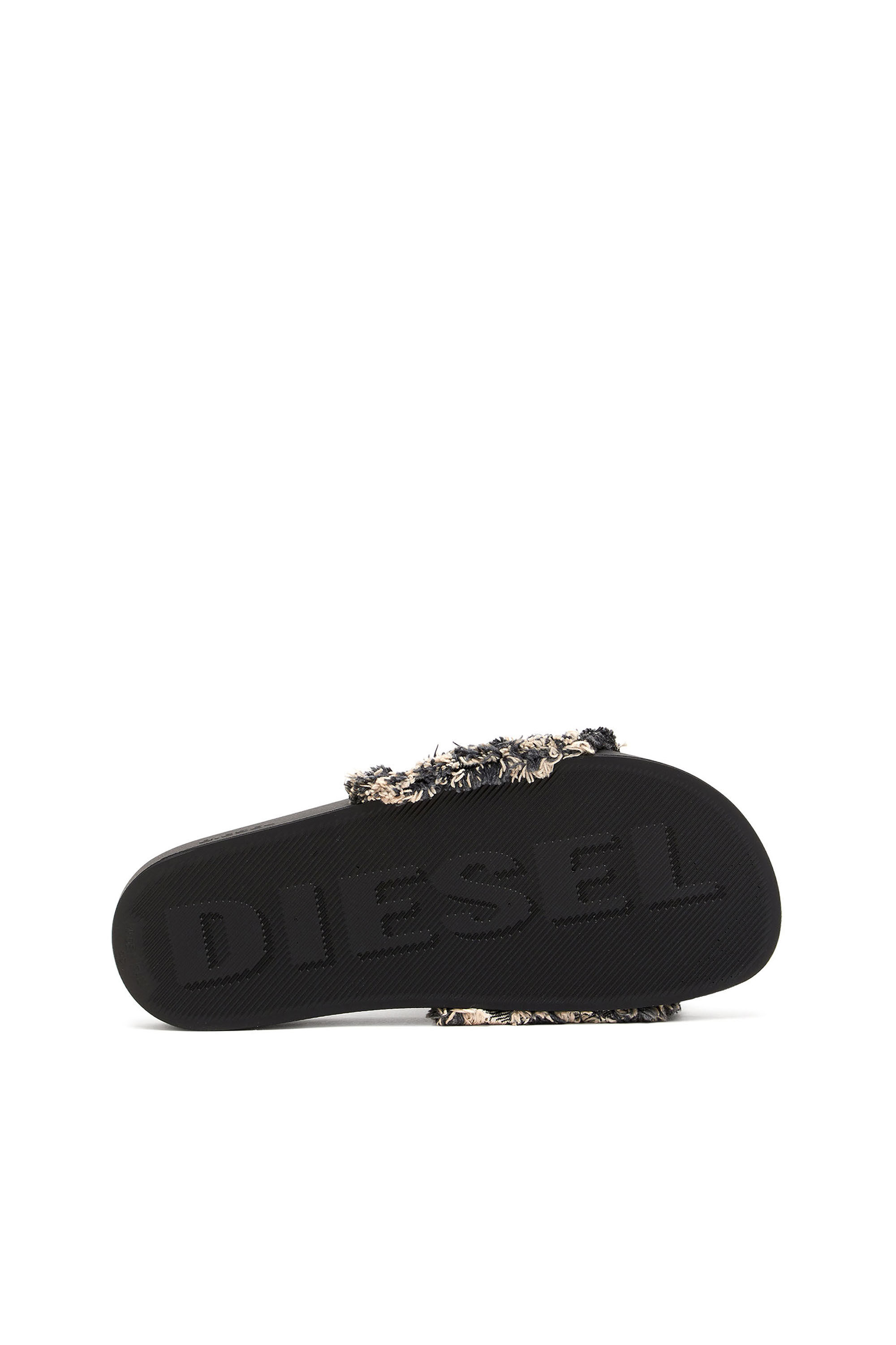 Diesel/ディーゼル Sa-Slide D フリンジ デニム スライド Women's Sa-Slide D-Fringed denim slides | Black | Diesel