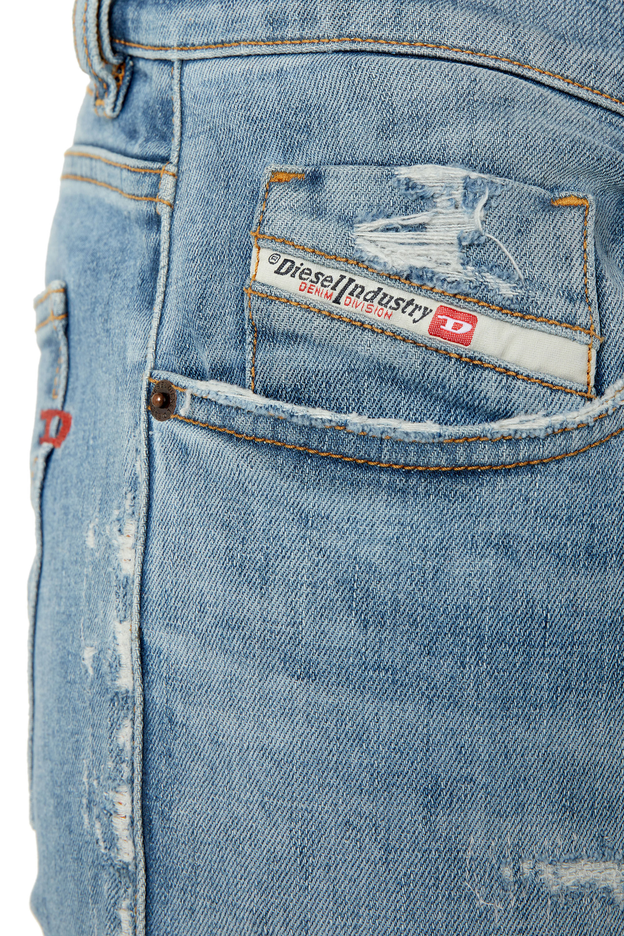 Diesel - Slim Jeans 2019 D-Strukt 09E73, Light Blue - Image 5