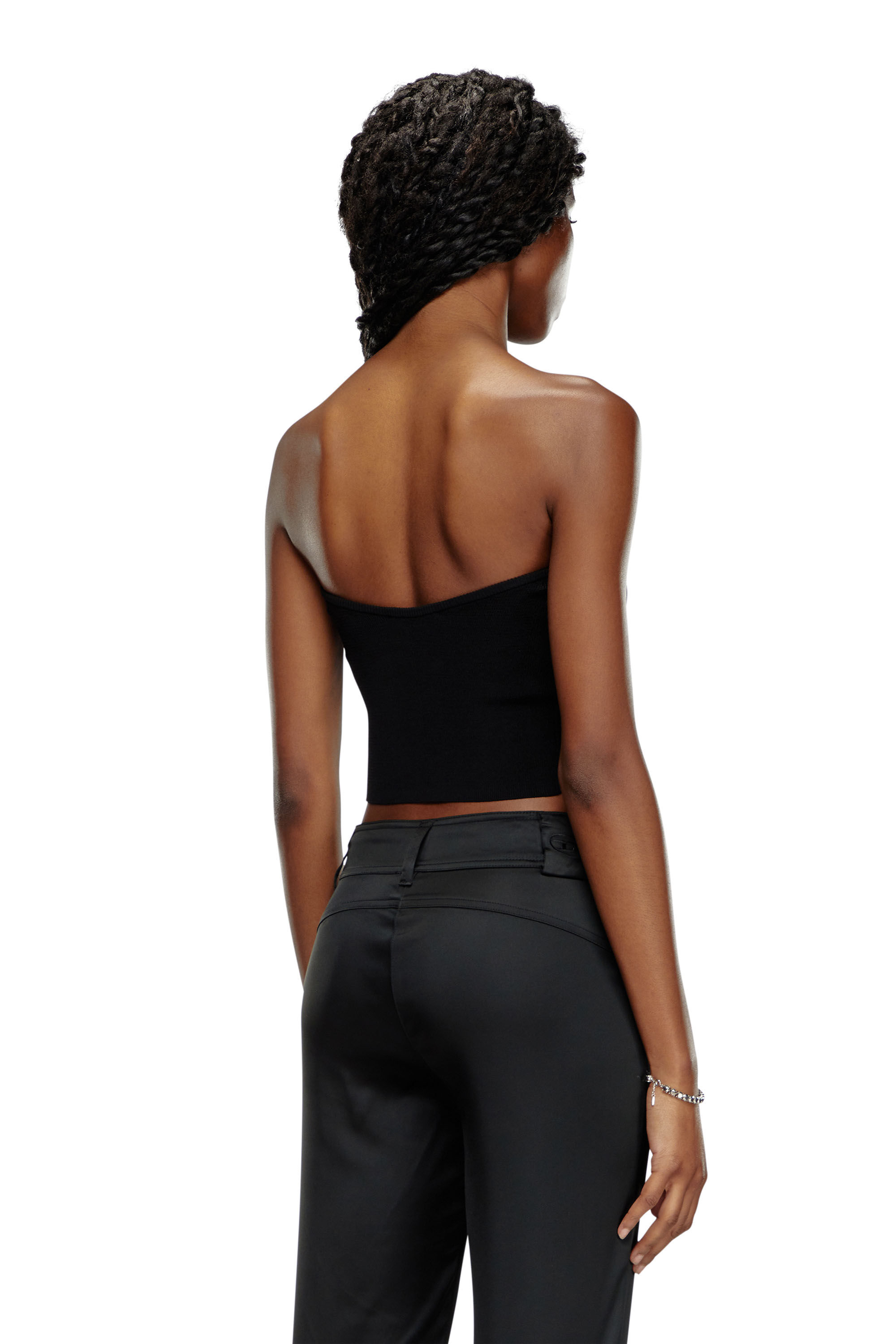 M-CLARKSVILLE Woman: Bandeau ribbed Top, D logo plaque | Diesel