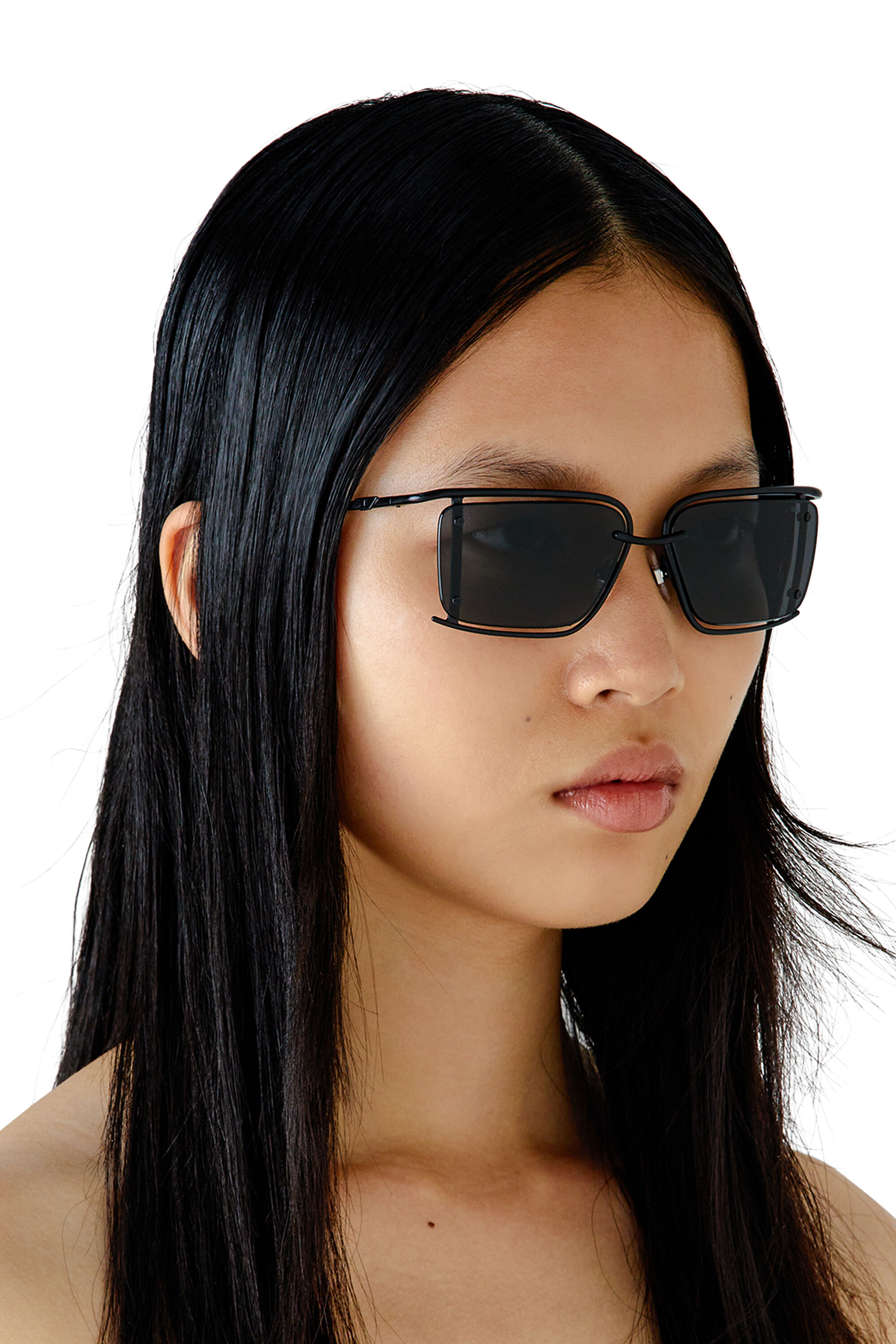 DIESEL Square Sunglasses 美品 箱、ケースあり 完売品 Women's Rectangle sunglasses | Black | Diesel {{Country}}