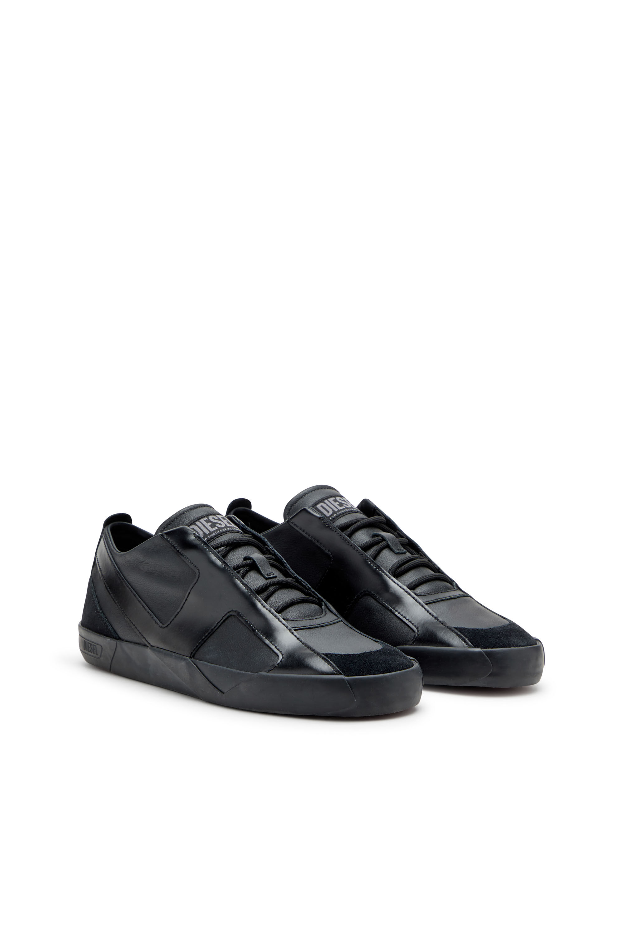 Men's S-Slante-D-Sneakers in suede and leather with D logo | Black Men's S-Slante-D-Sneakers in suede and leather with D logo | Black