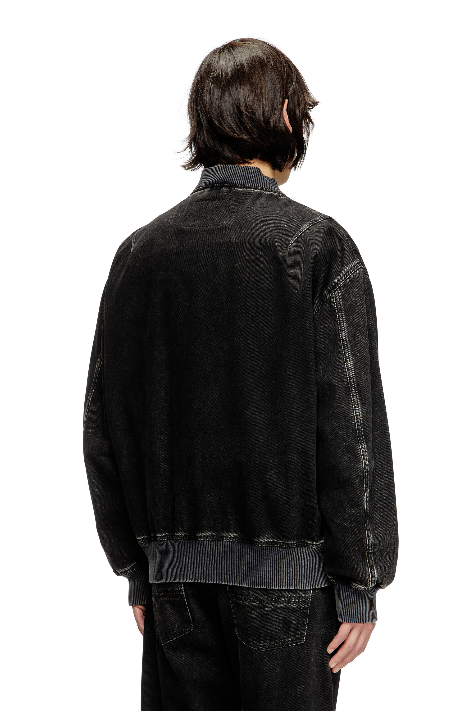 【AAKE】WASHING BROWNIE BOMBER JK Men's Bomber jacket in clean-wash denim | Black | Diesel
