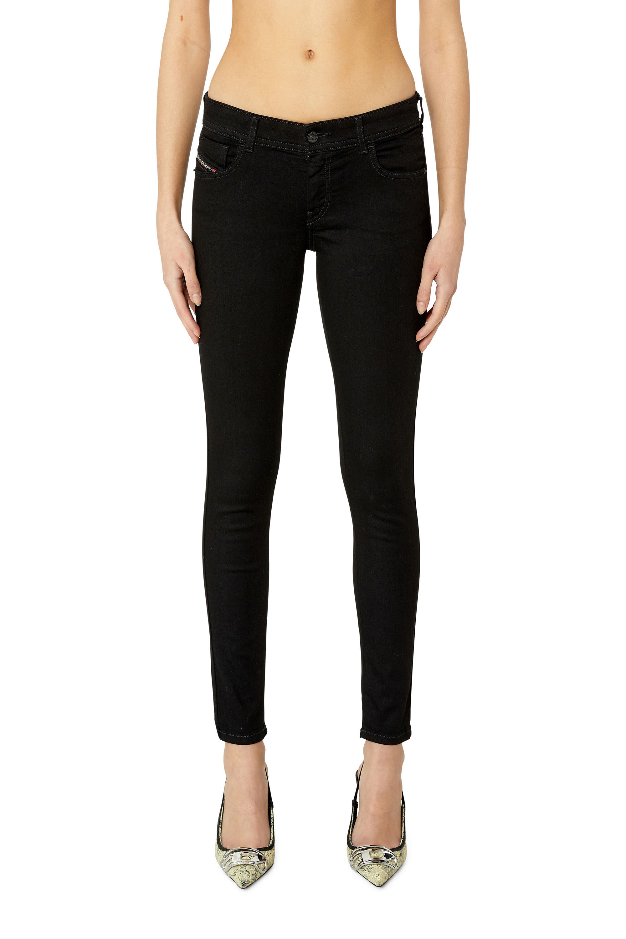 Diesel - 2018 SLANDY-LOW 069EF Super skinny Jeans, Black/Dark grey - Image 3