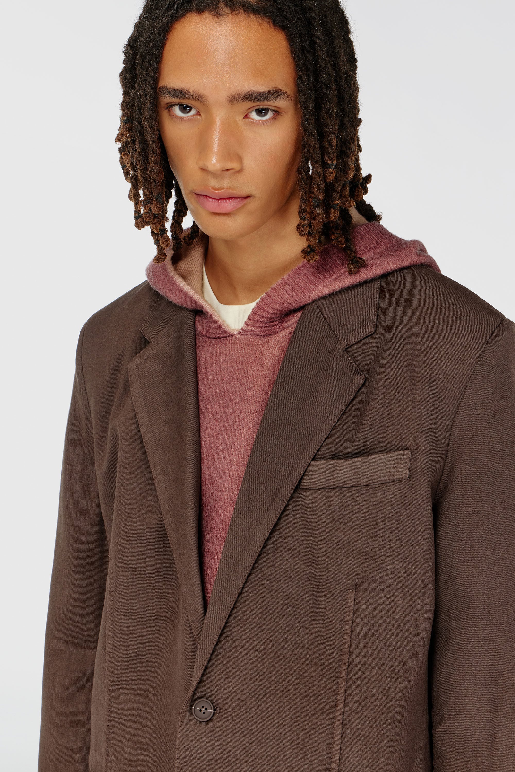 Diesel - J-CREED-AECB, Man's Blazer in stretch wool in Brown - 5