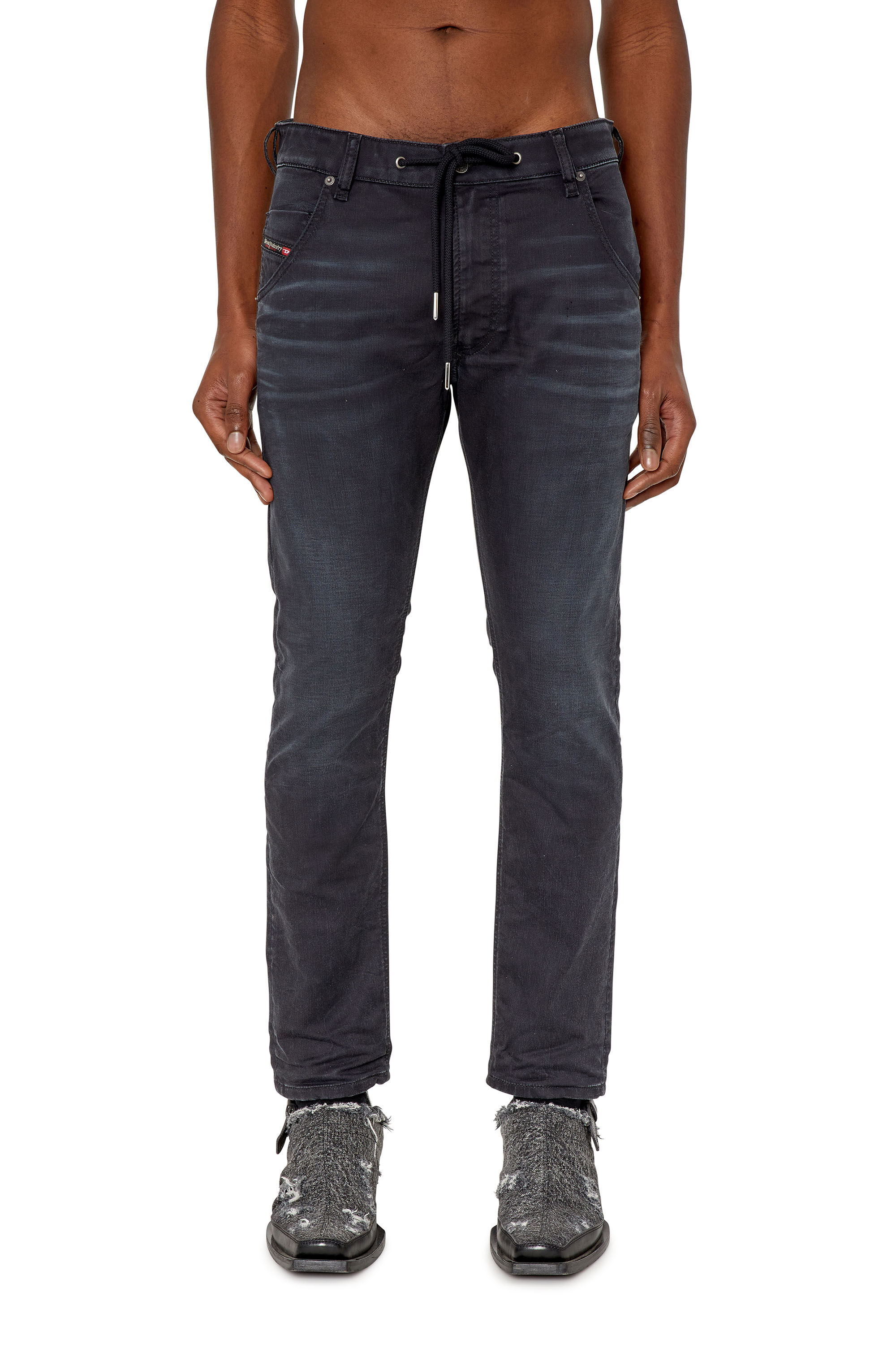 Diesel - Krooley JoggJeans® 068CQ Tapered, Black/Dark grey - Image 3