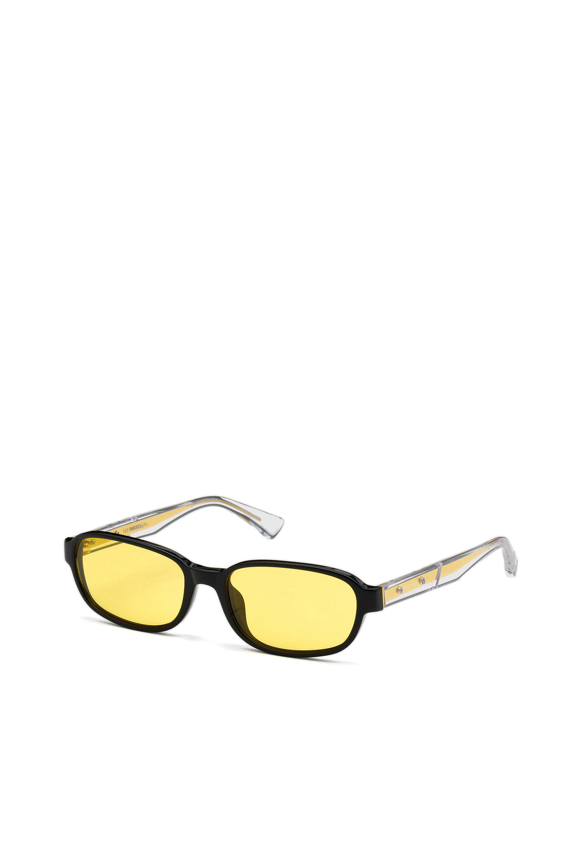 Diesel - DL0326, Unisex's Mini rectangular shape in acetate in Yellow - 2