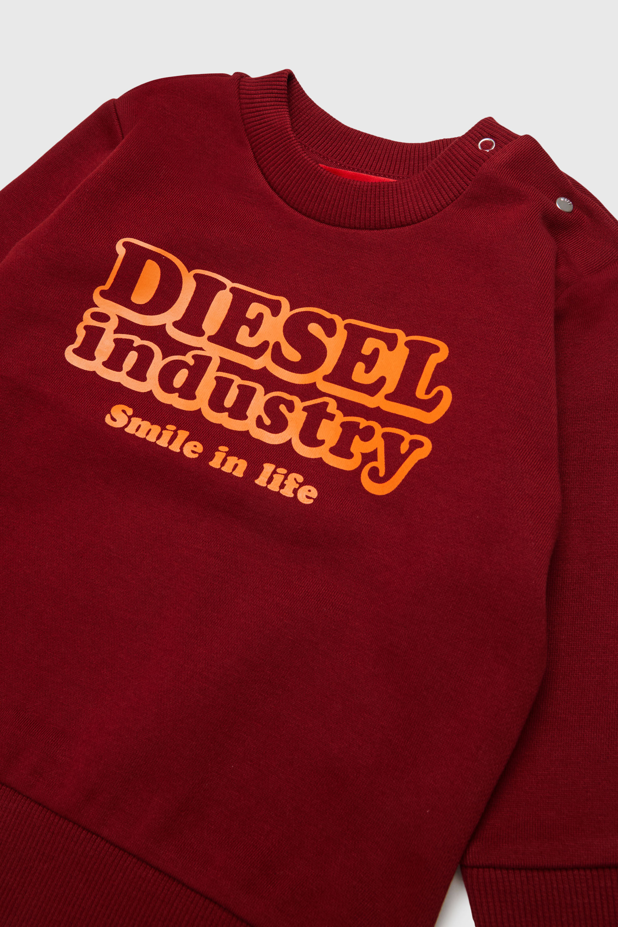 Diesel - SLODIMB, Man's Cotton sweatshirt with Diesel Industry print in Red - 3