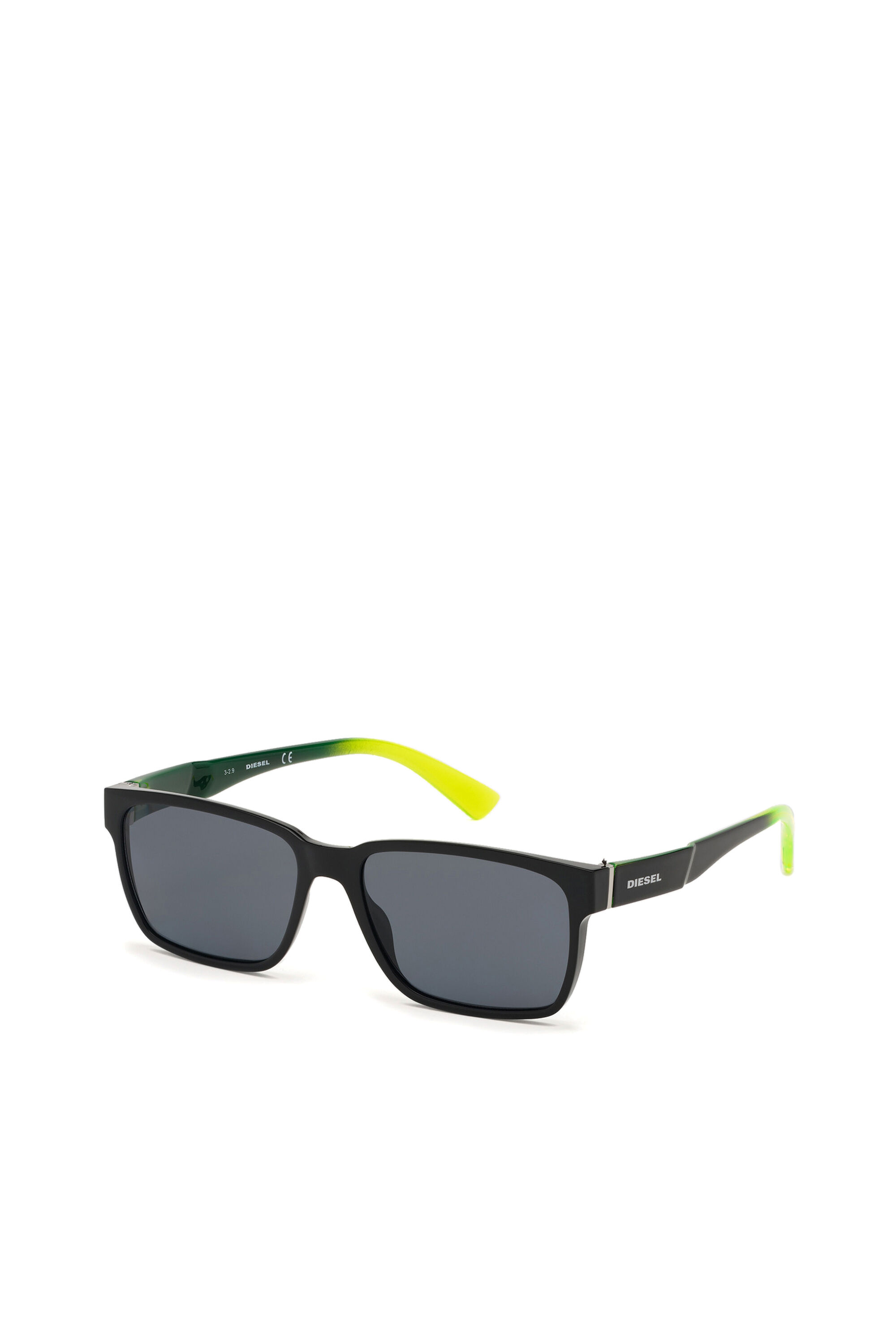 Diesel - DL0327, Man's Squared glasses with polarized lenses in Black/Yellow - 2