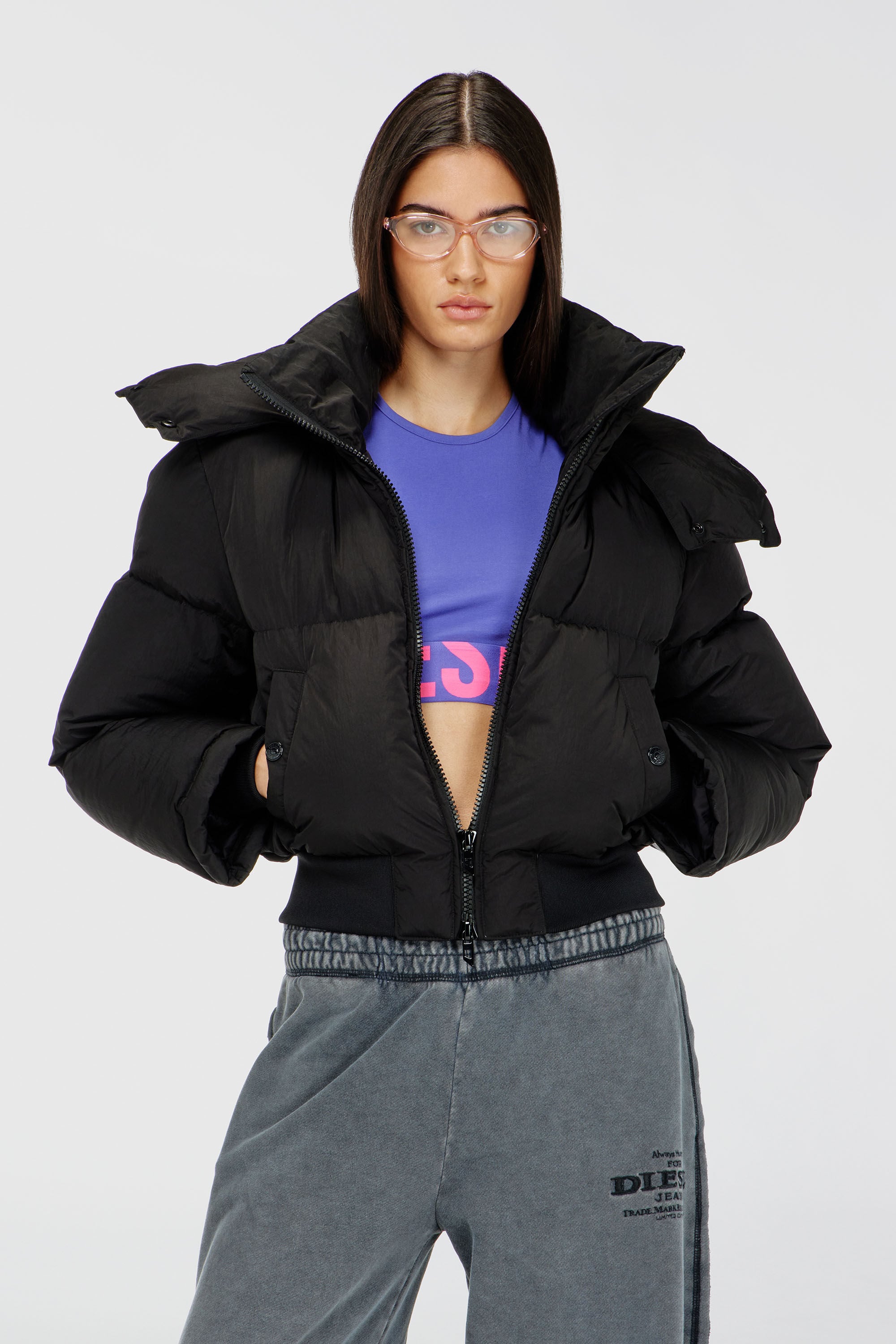 Diesel - ADA-D-POP, Woman's Cropped tank top with cut-off logo in null - 4