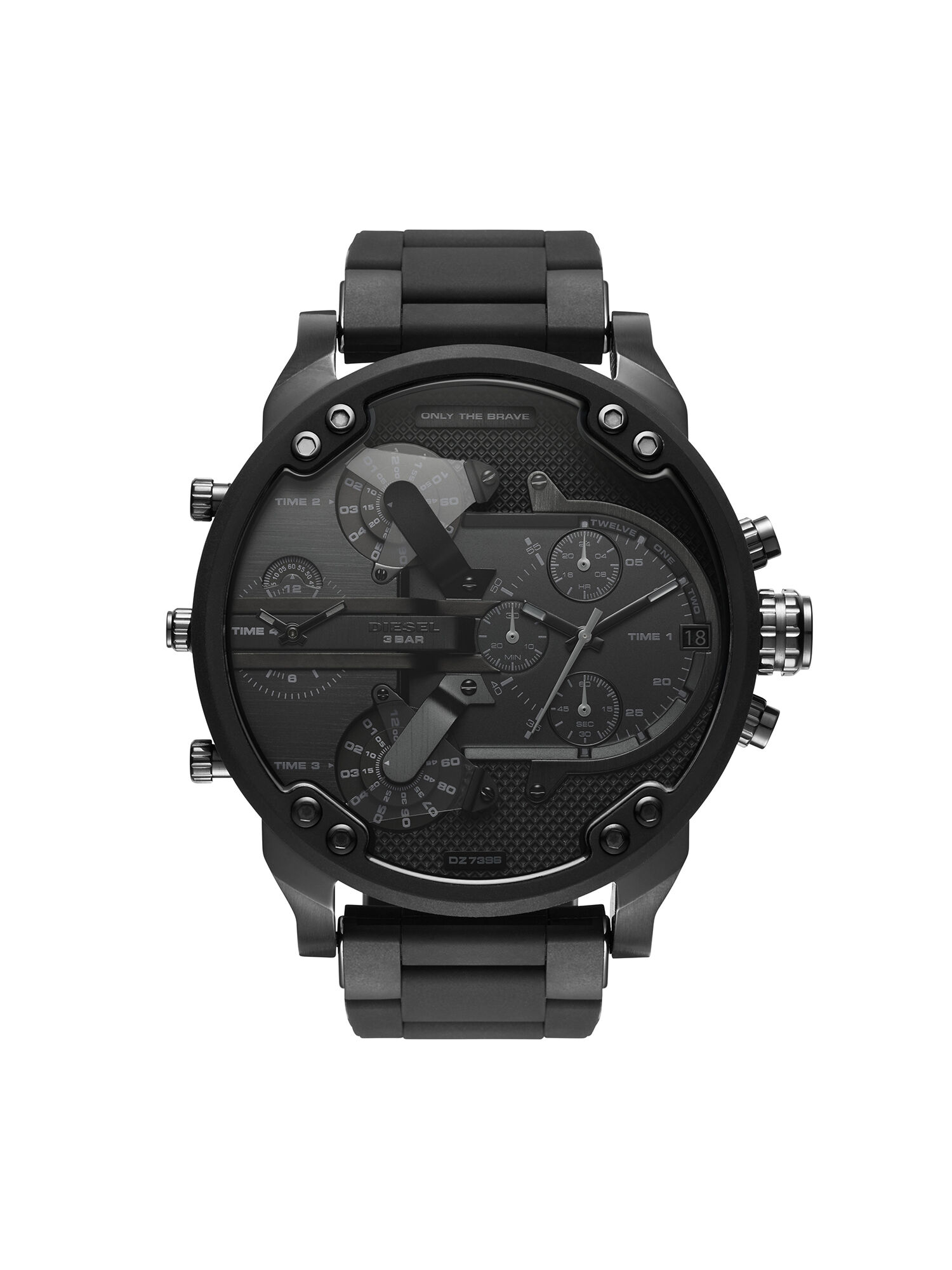 DZ7396 Man: Detailed black dial watch, 55 mm | Diesel
