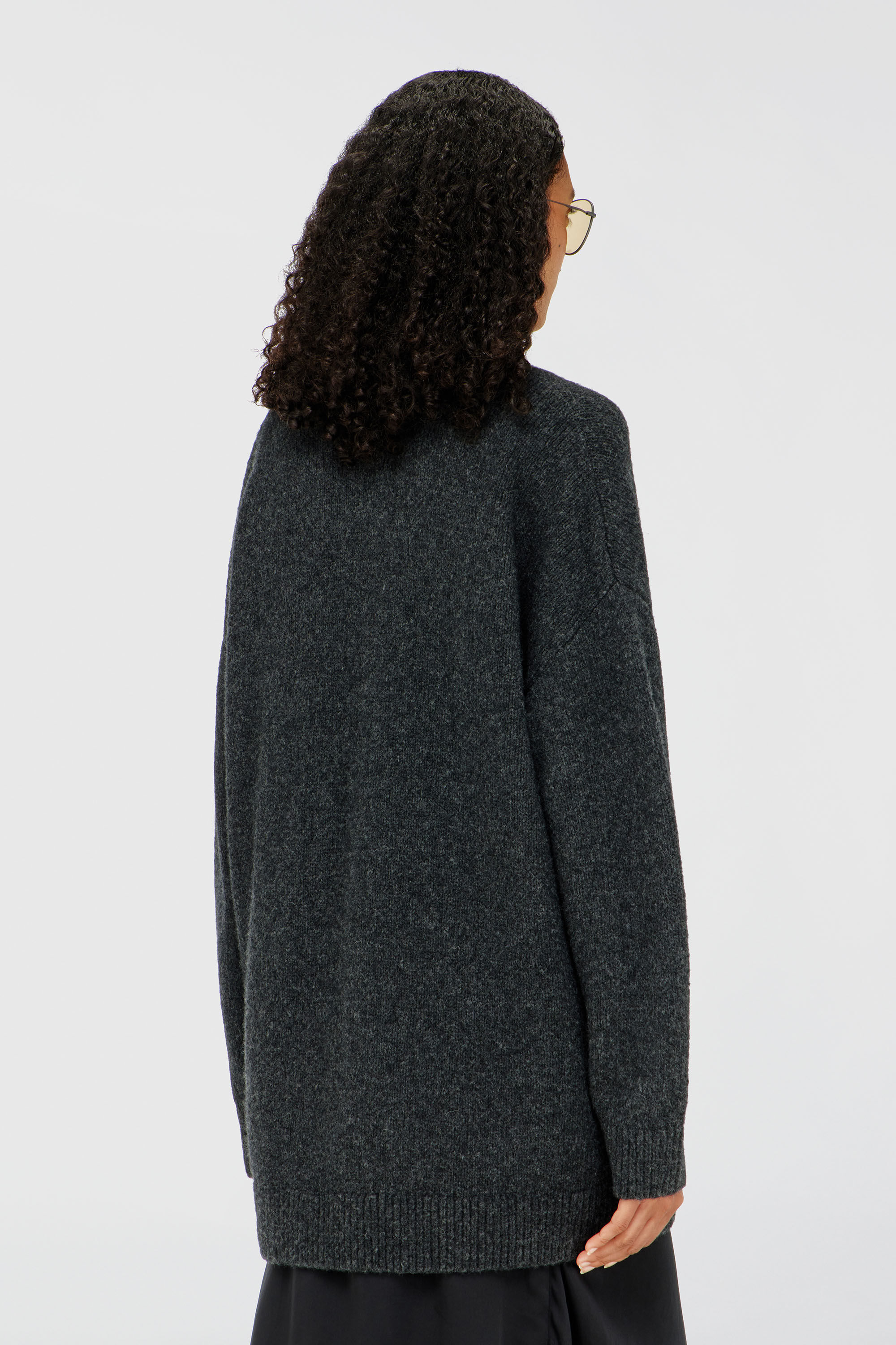 Diesel - M-AREELA, Woman's Cardigan in wool and alpaca blend in Black/Grey - 4