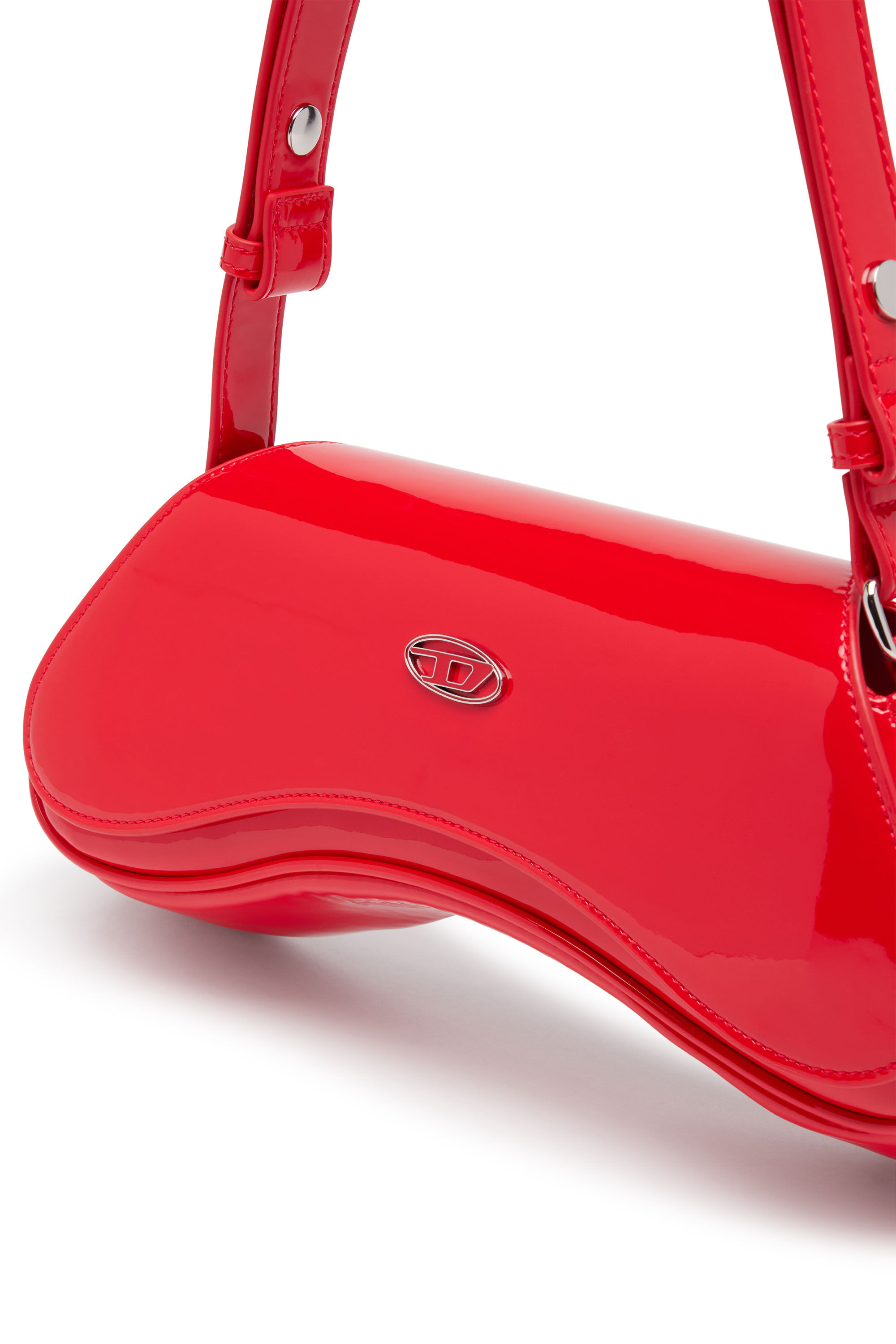 ショルダーバッグ・ポシェット Box Belted Mini Bag Red レザーポシェット・レディースショルダーバッグ・ミニ（赤