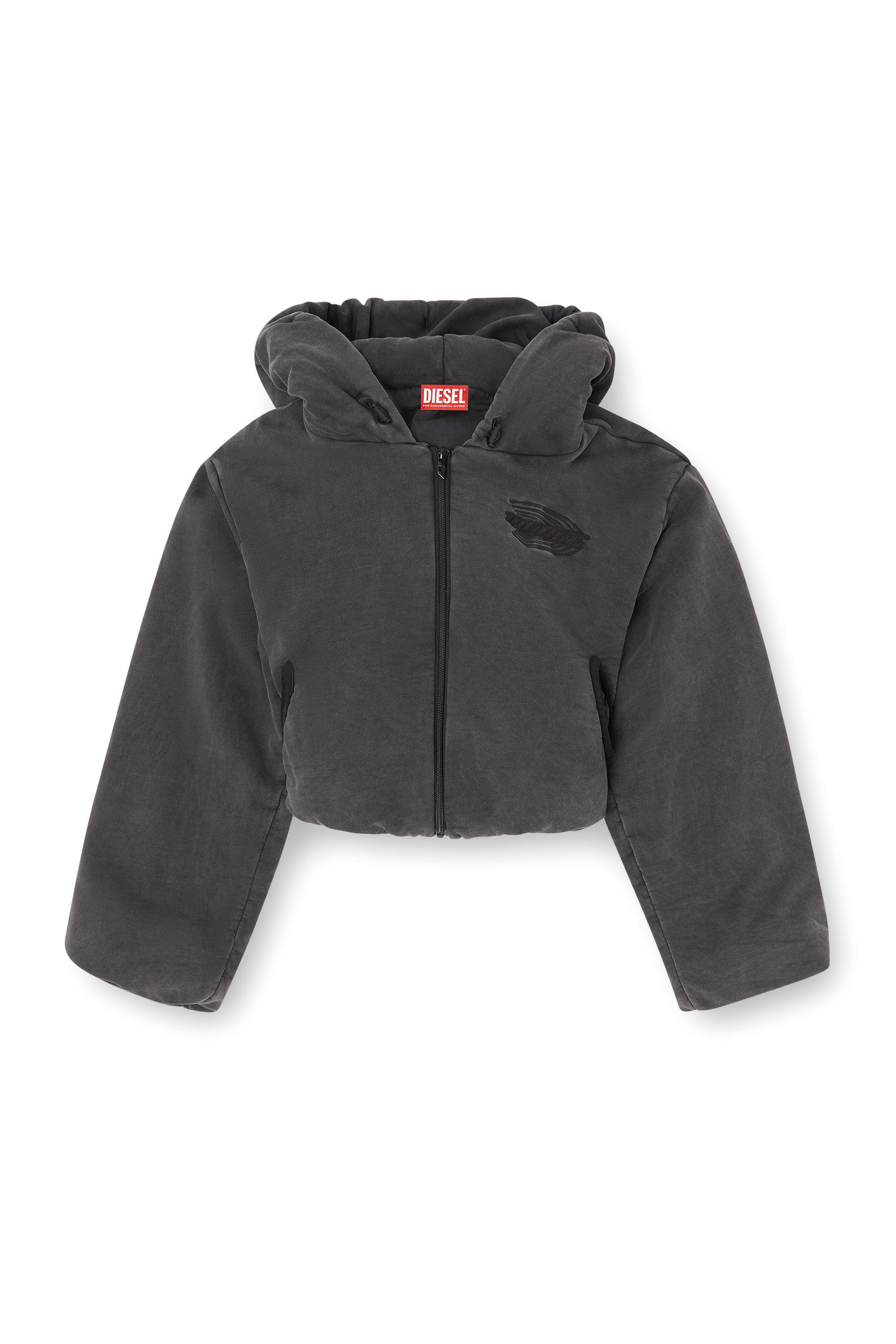 Diesel - F-ENERDÌ, Woman's Cropped zip-up hoodie in Black - 2