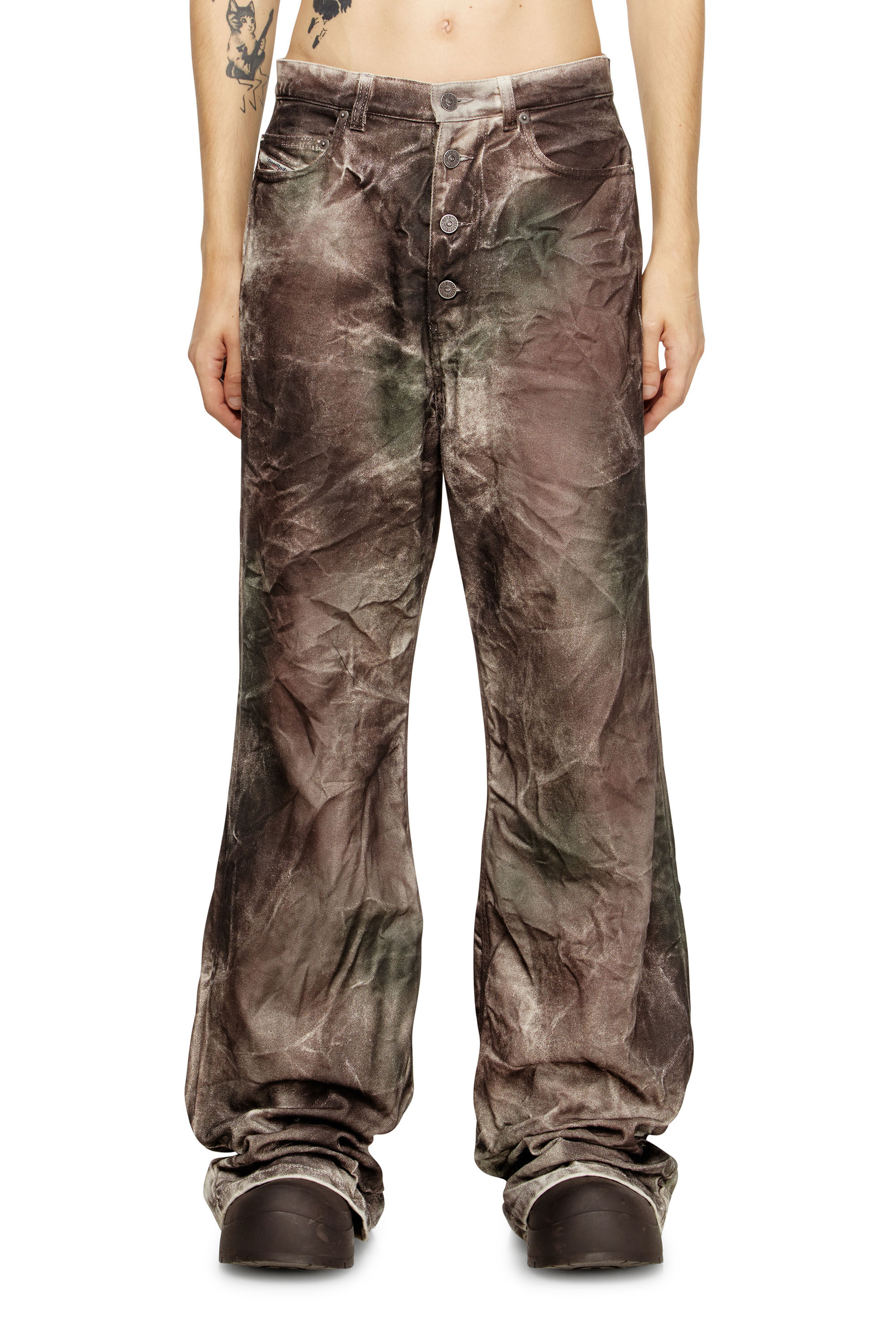 Women's Pants in crinkled camo canvas | Multicolor | Diesel