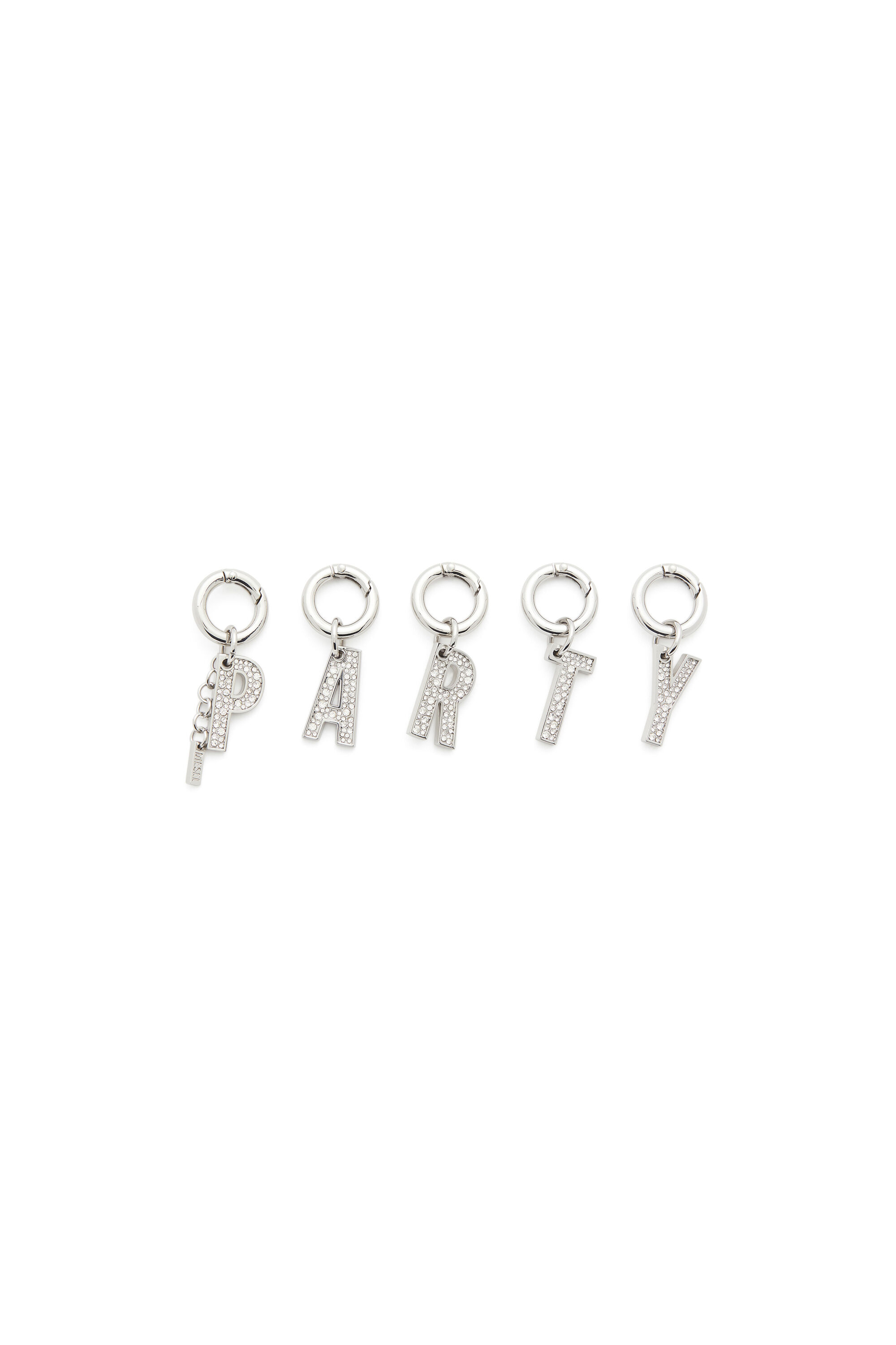 Diesel - CHARM-PARTY, Woman's Metal PARTY charms with rhinestones in Silver - 1