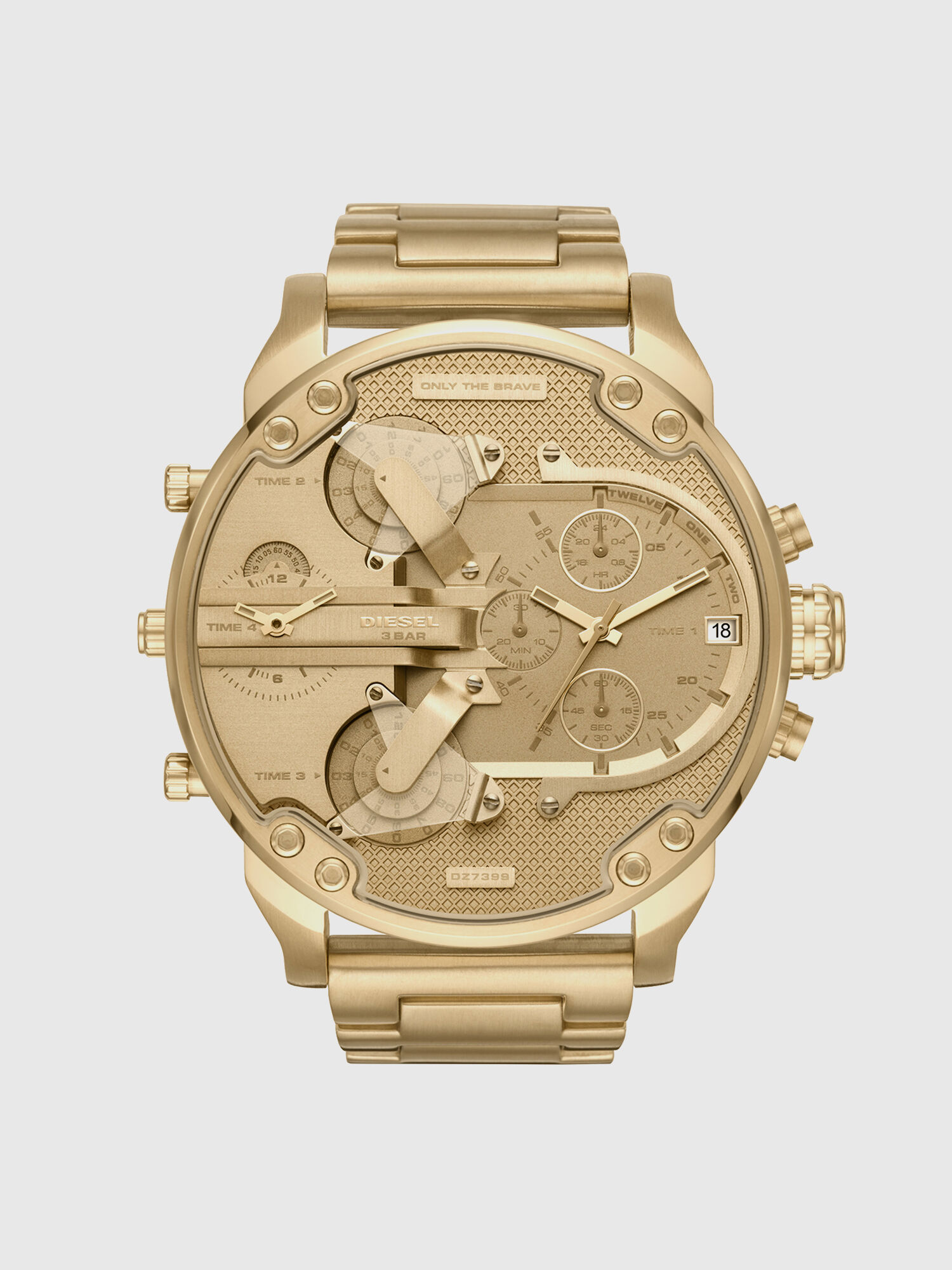 DZ7399 Man: Mr. Daddy 2.0 gold-tone watch with detailed dial