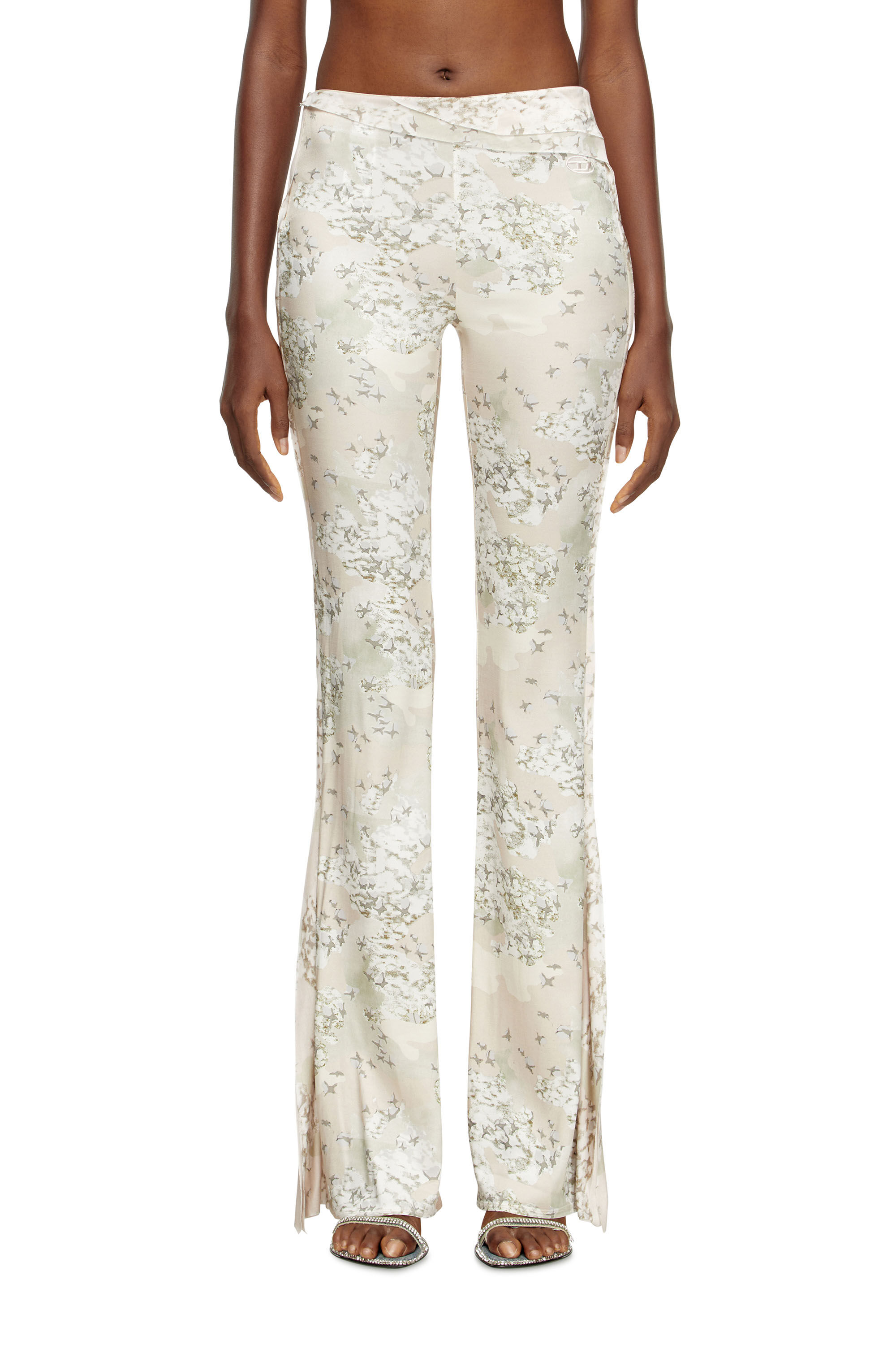 Diesel - P-AFFAL, Woman's Jazz pants with mixed camo prints in Beige - 3