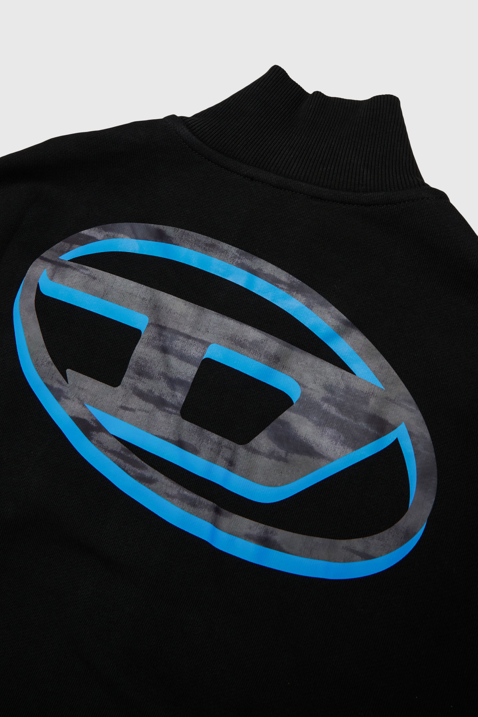 Diesel - SVELLYZIP OVER, Man's Zip-up sweatshirt with two-tone Oval D print in Black - 4