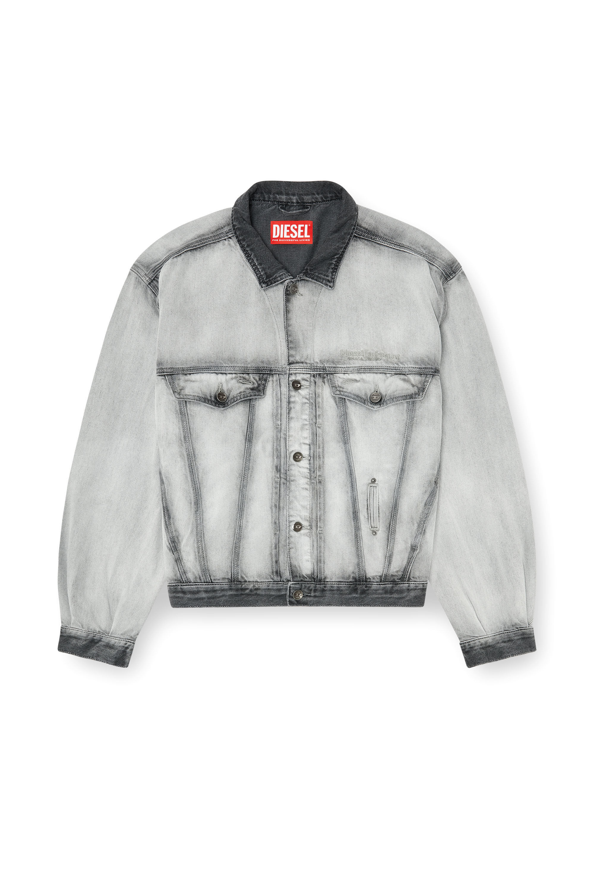 Women's Trucker jacket in soft skeleton denim | Grey | Diesel