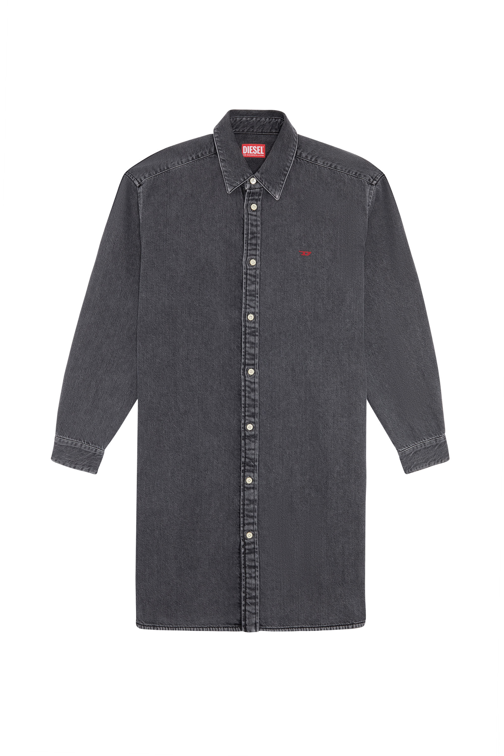 Diesel - DE-BLEX SHIRT DRESS, Black/Dark grey - Image 2