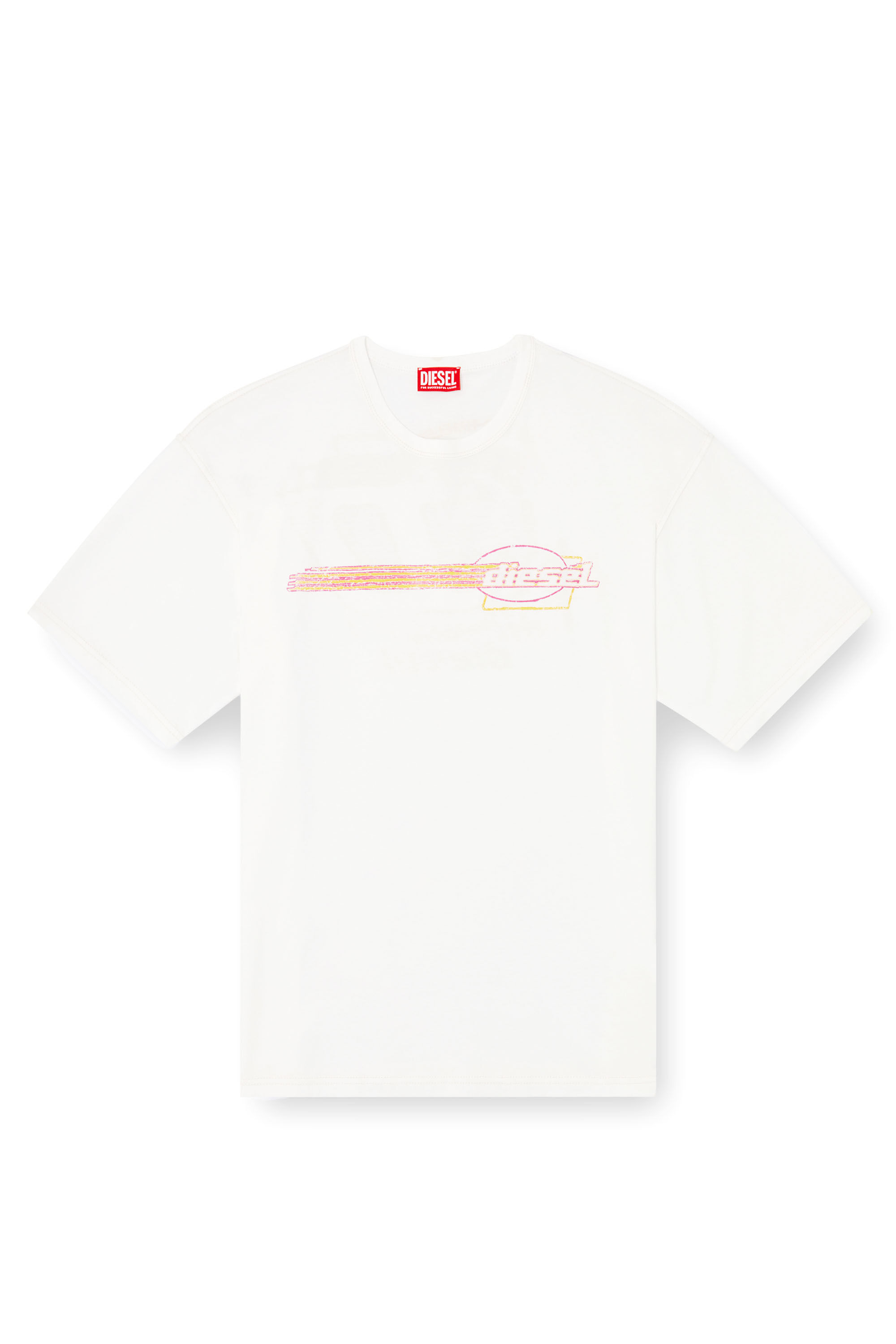 Tシャツ・カットソー DIESEL Men T-shirt White A196490HGBZ3 3SA Women's T-shirt with embroidered D patch | White | Diesel