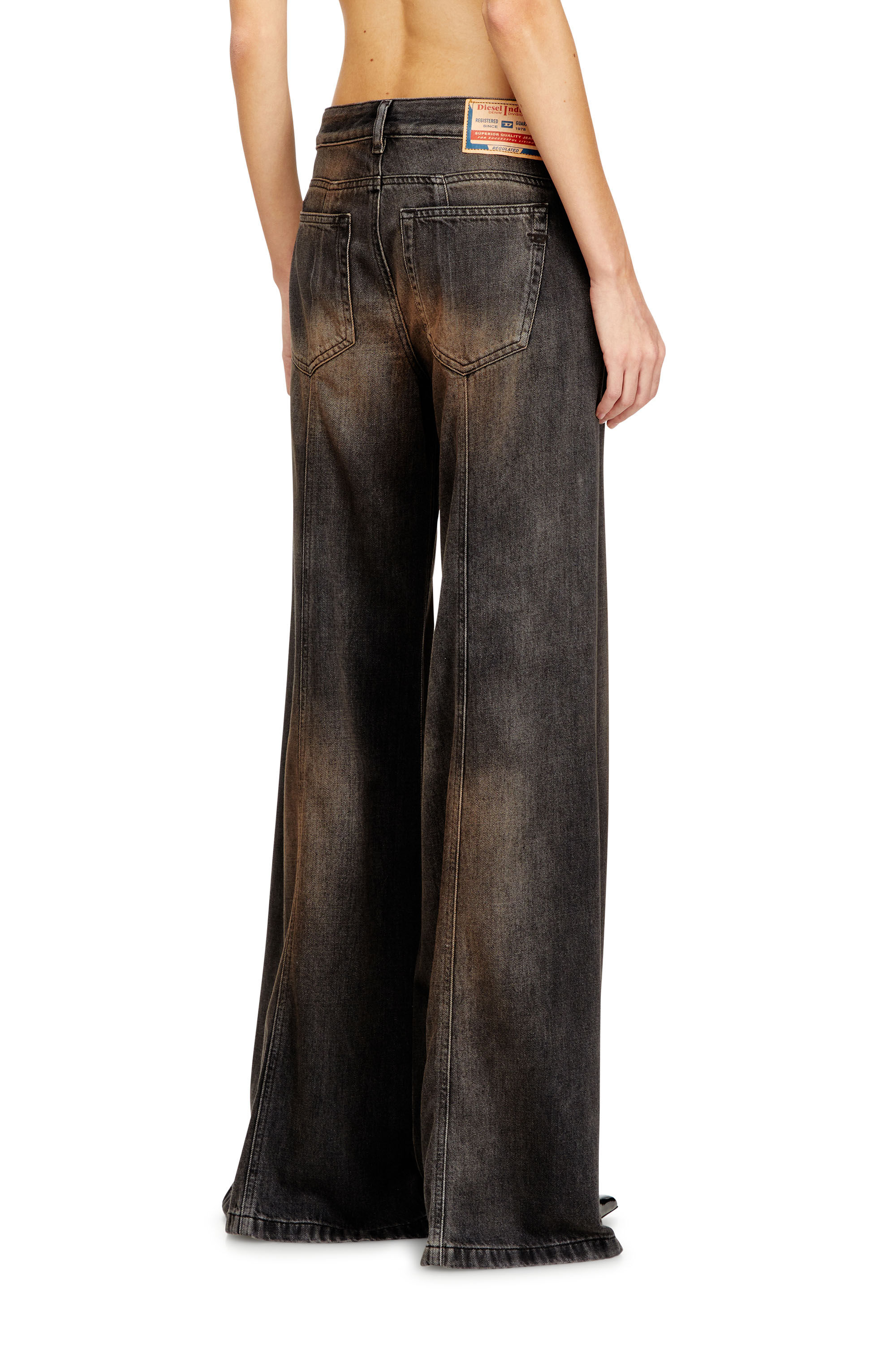 Women's Flare Jeans | Black/Dark grey | Diesel D-Akii