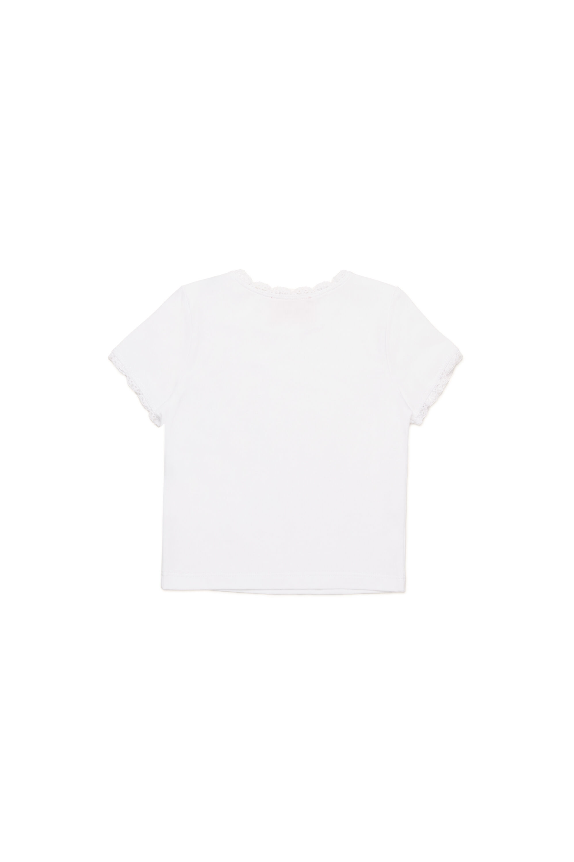 Diesel - TLUCIB, Woman's Lace-trim T-shirt with sunglasses print in White - 2