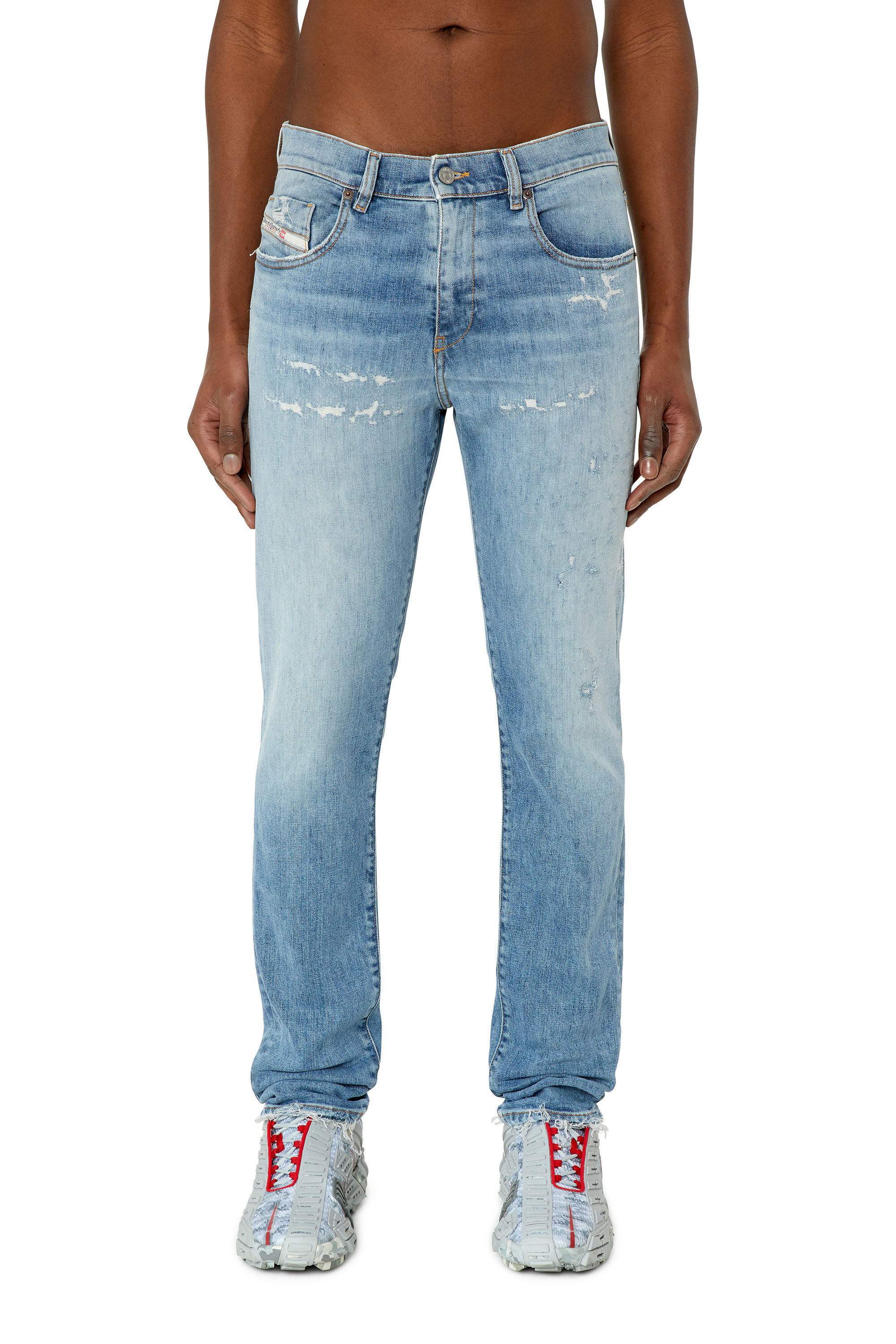 Diesel - Slim Jeans 2019 D-Strukt 09E73, Light Blue - Image 3