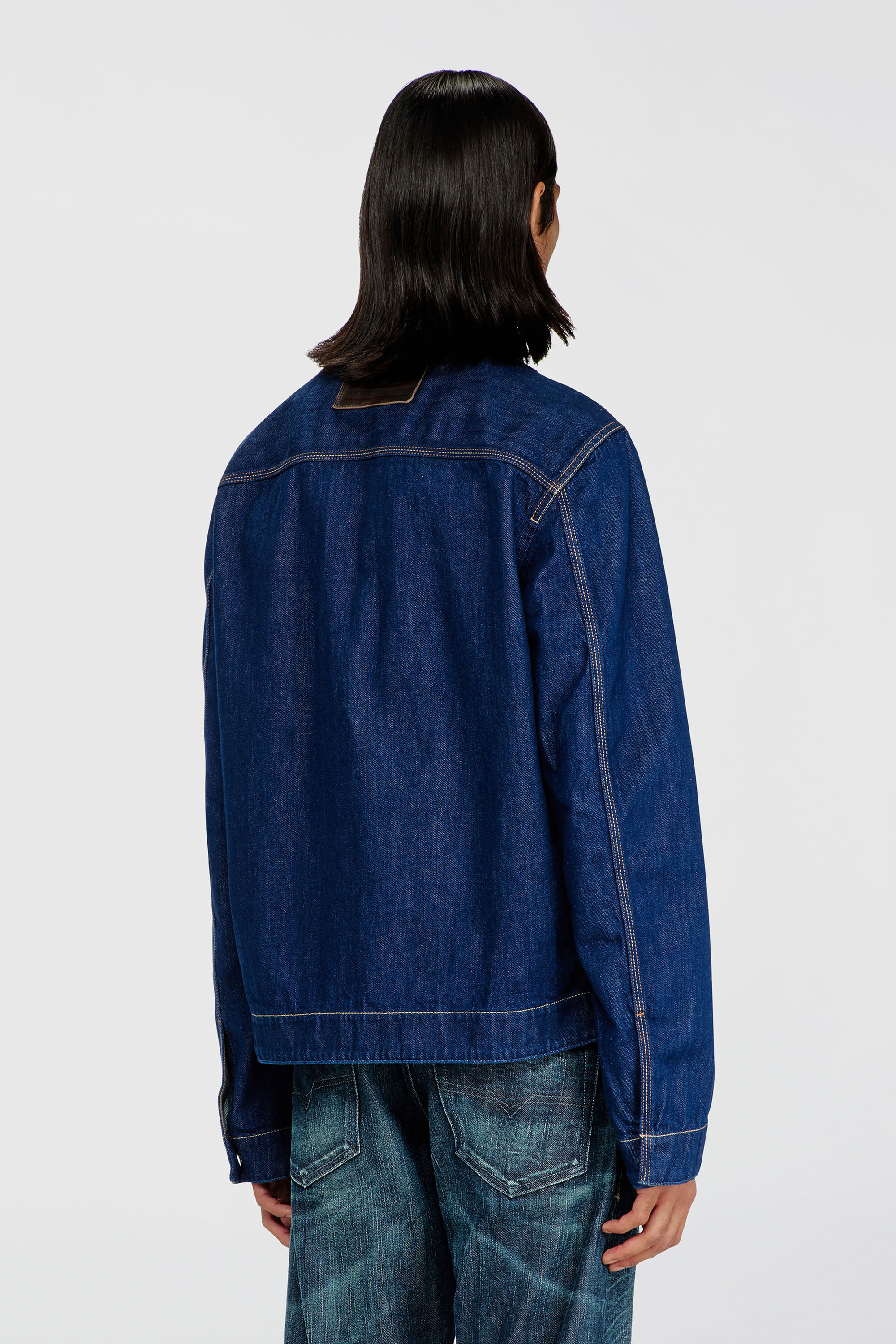 Diesel - D-ROHE, Man's Coach jacket in rinse denim in Medium blue - 4