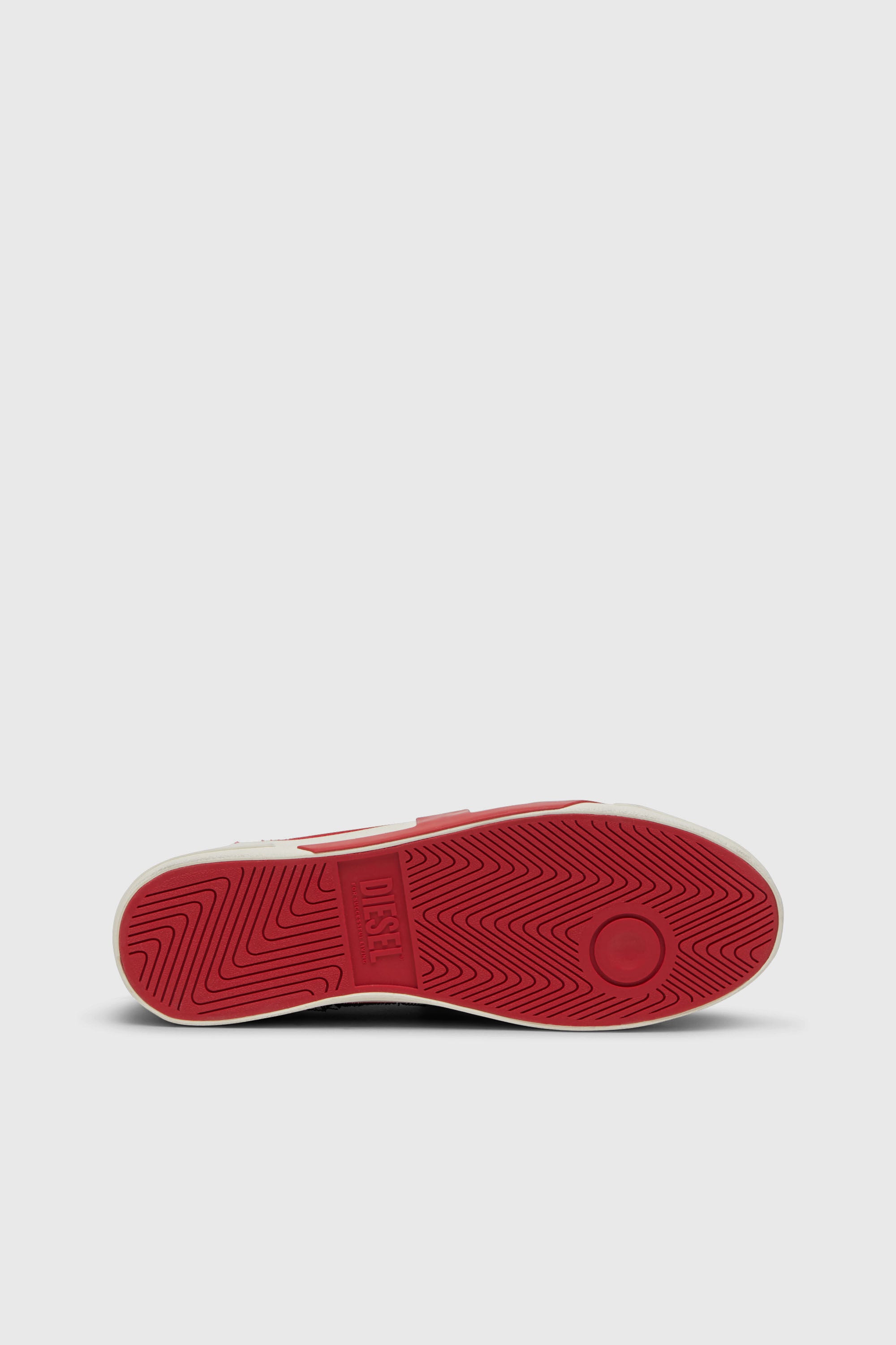 Diesel - S-D-VERSE LOW II, Man's S-D-Verse-Dirty-effect canvas sneakers in White/Red - 5