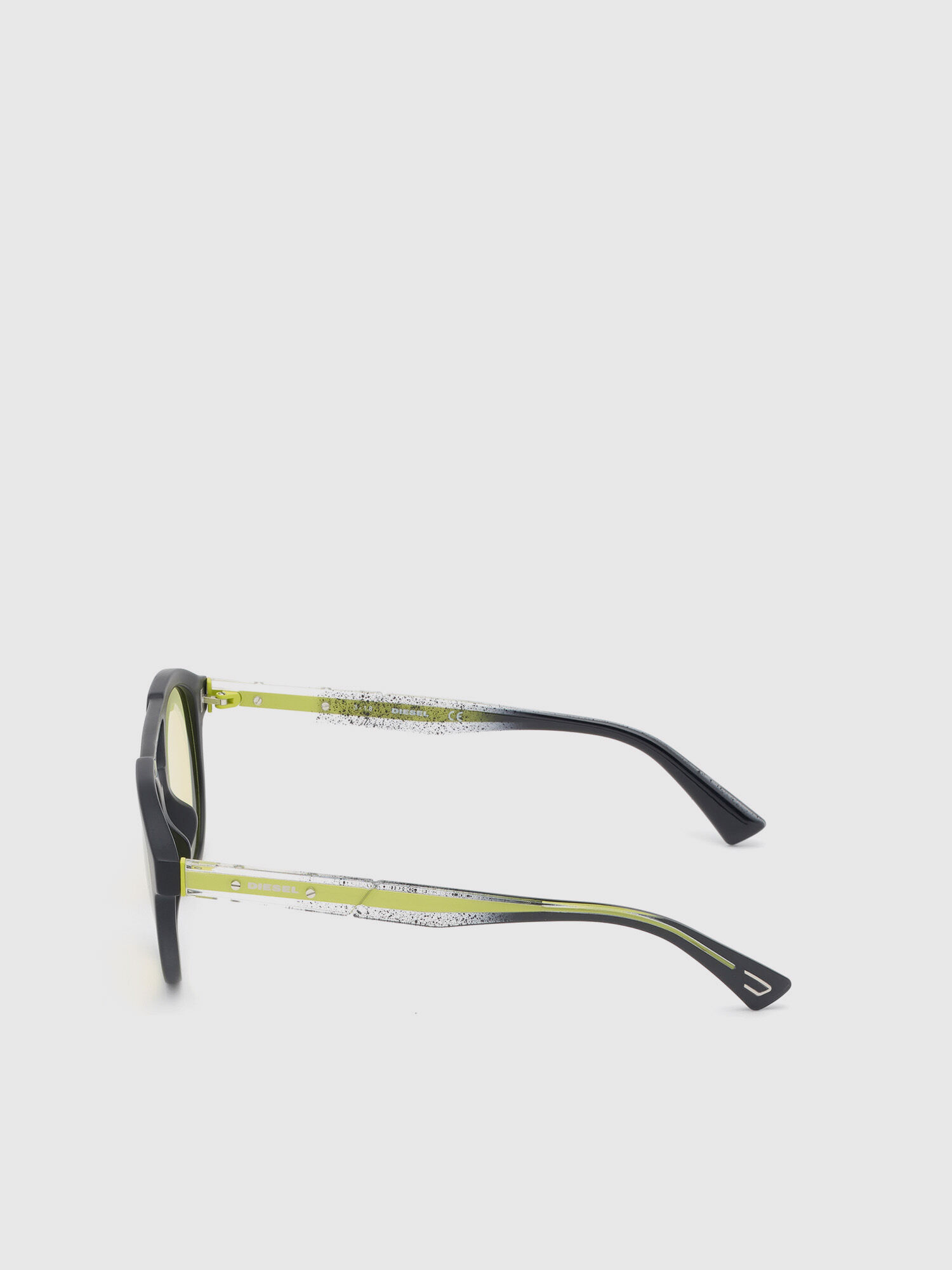 Diesel - DL0280, Unisex's Rounded sunglasses in Black/Yellow - 3