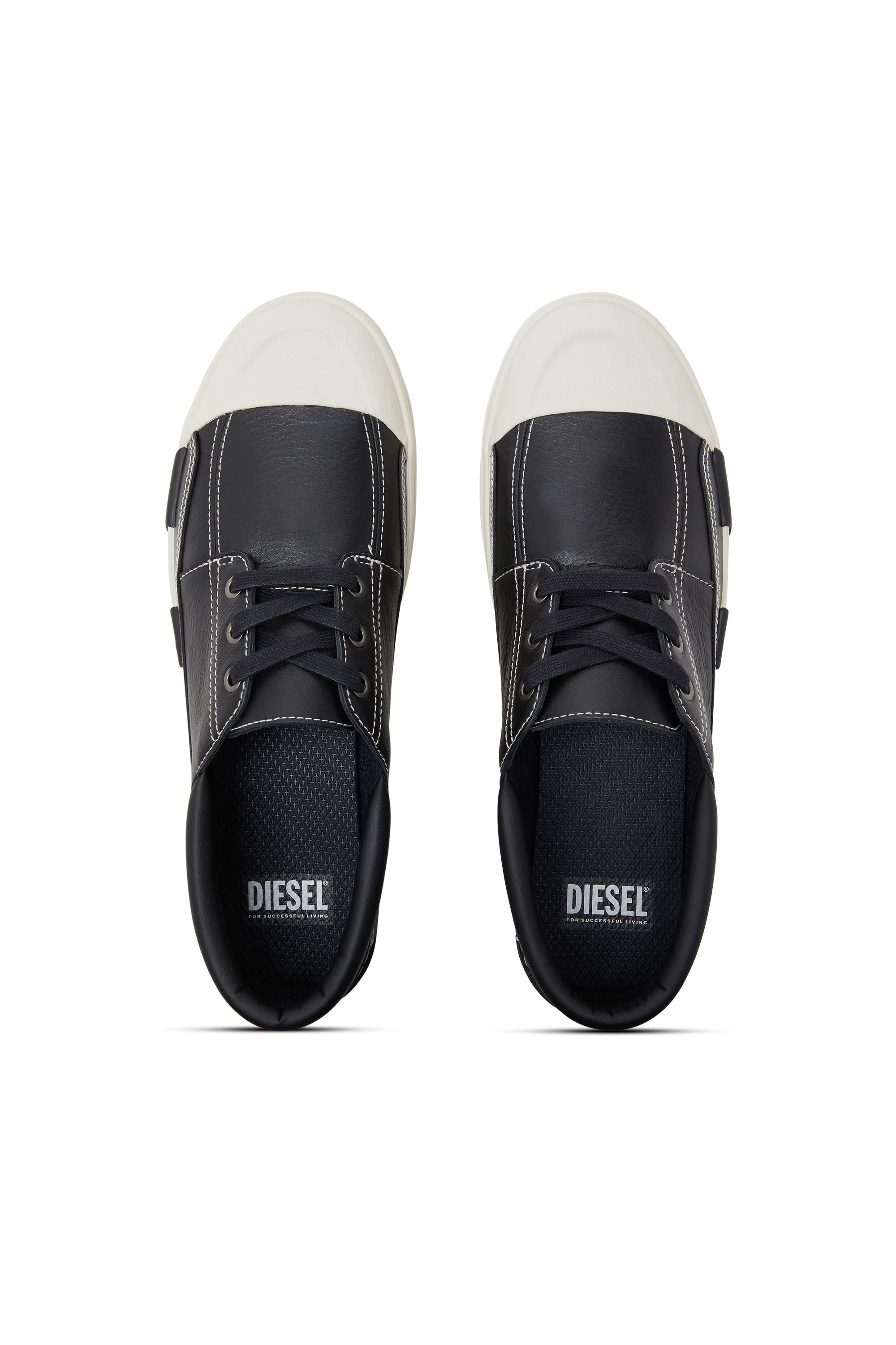 Men's S-D-Verse - Leather hybrid moccasin | Black | Diesel FI