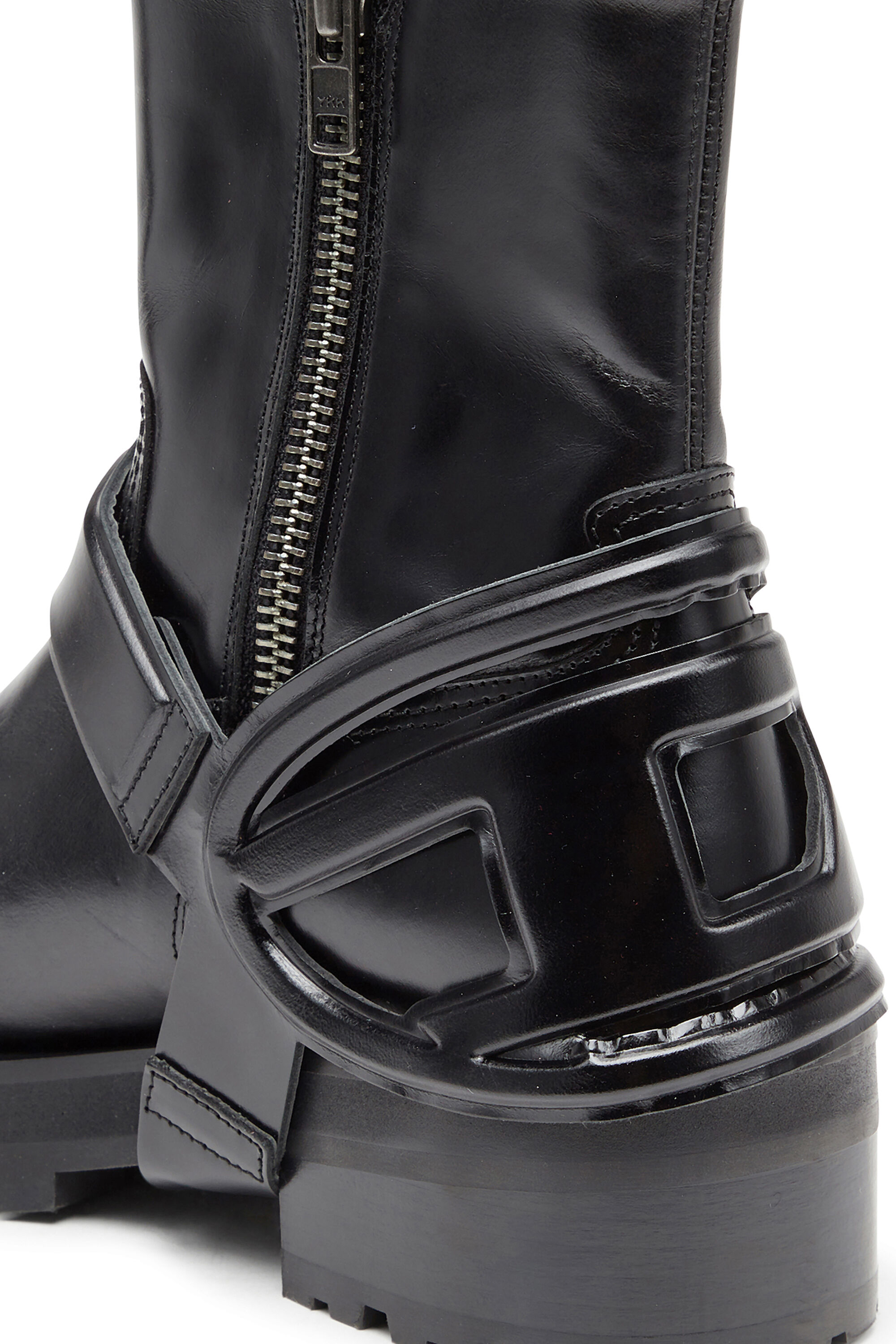 Men s D Texan Harness boots in polished leather Black Diesel