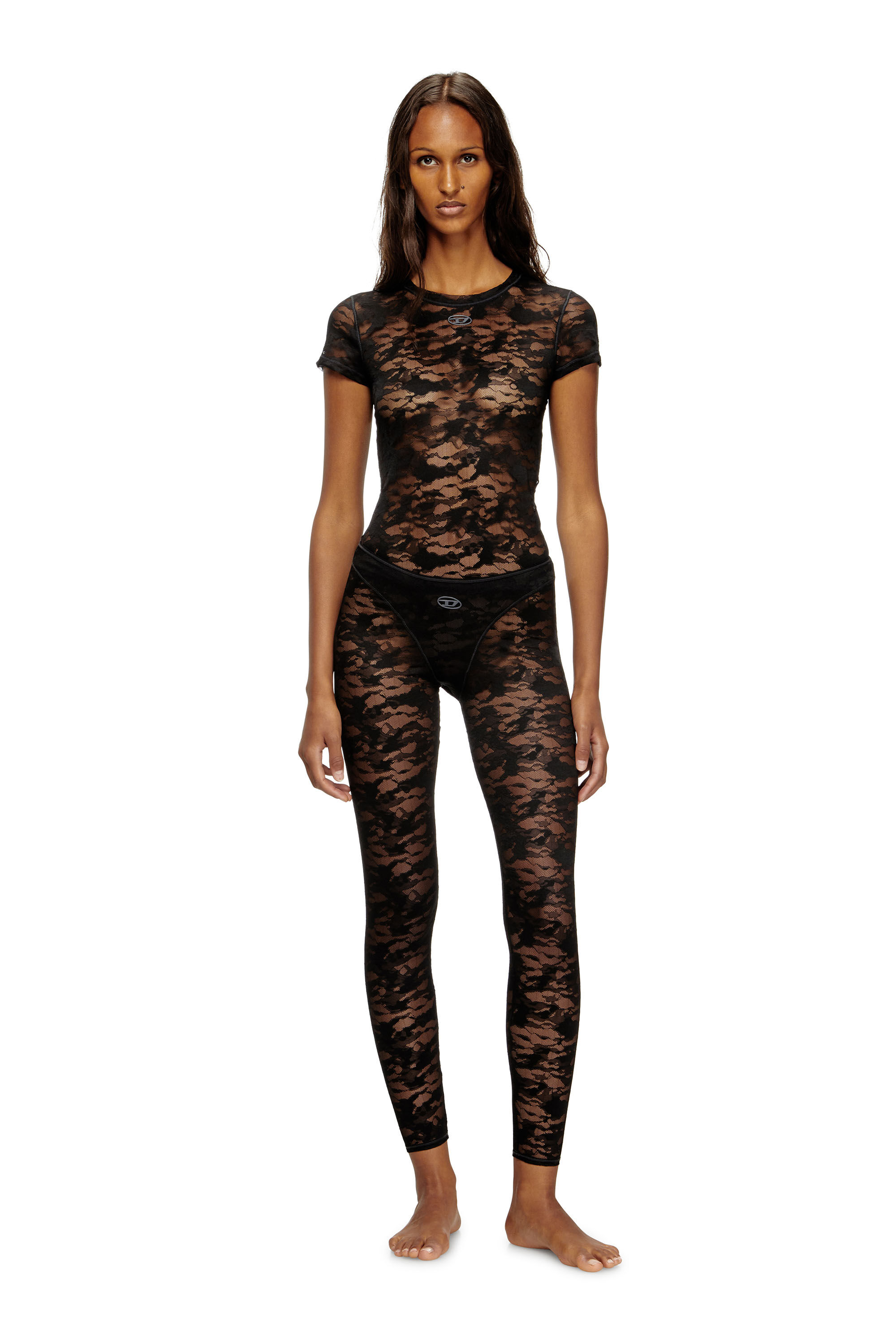 パンツ DIESEL Claire-Utlt lace leggings Women's Camo lace leggings | Black | Diesel