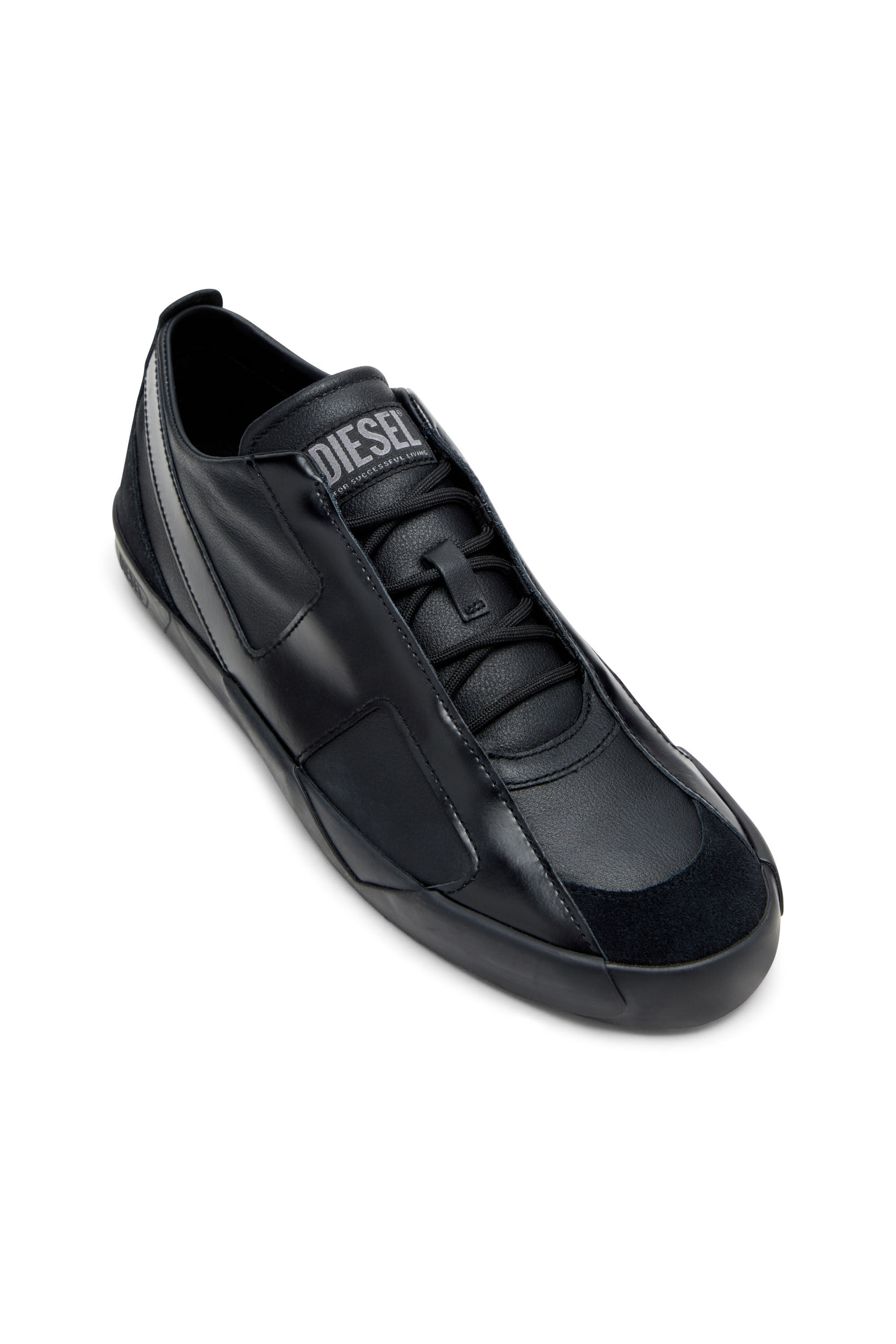 Men's S-Slante-D-Sneakers in suede and leather with D logo | Black