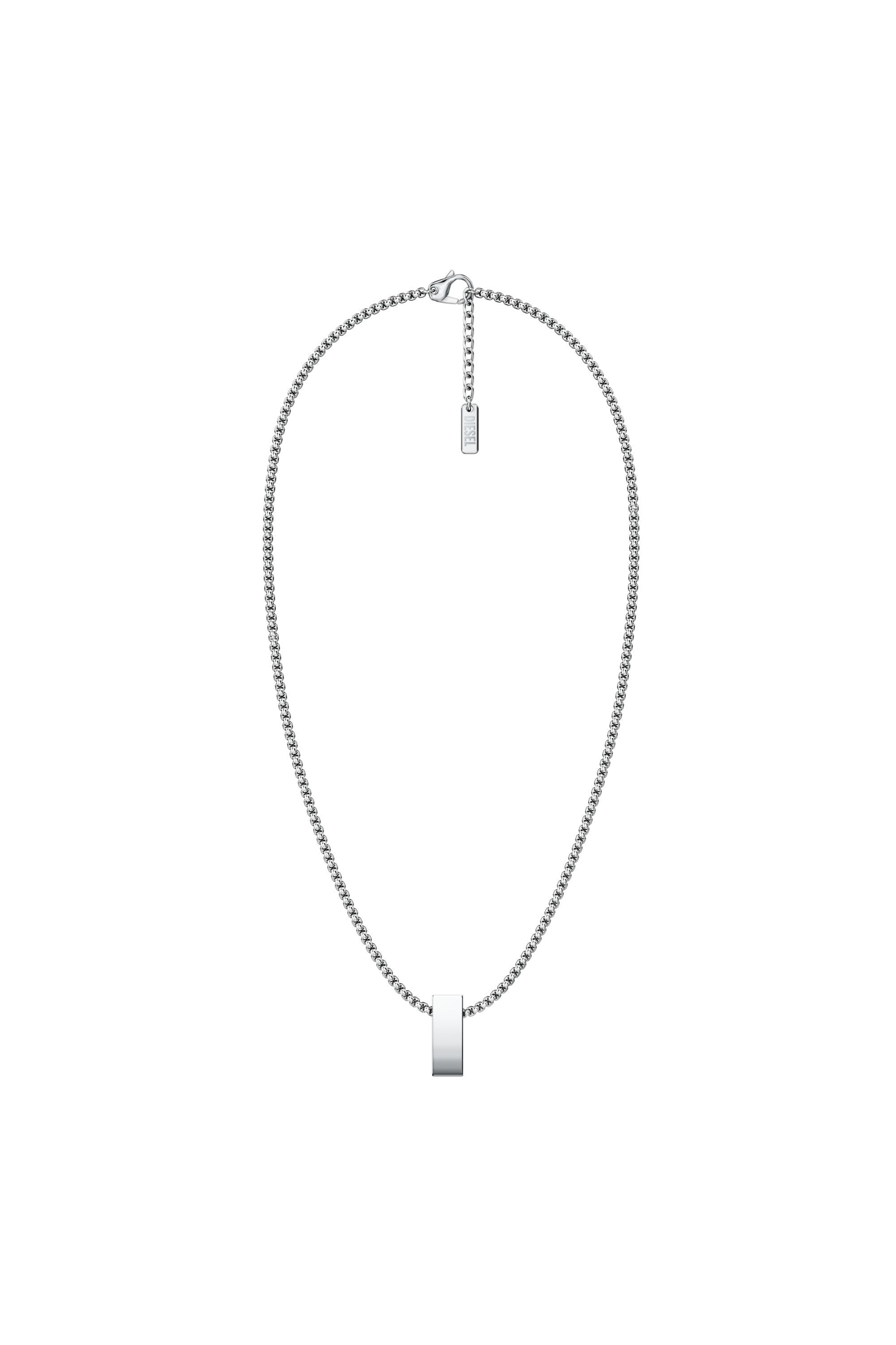 Diesel - DX1689040 JEWELLERY, Unisex's Stainless steel pendant necklace in Silver/Red - 1