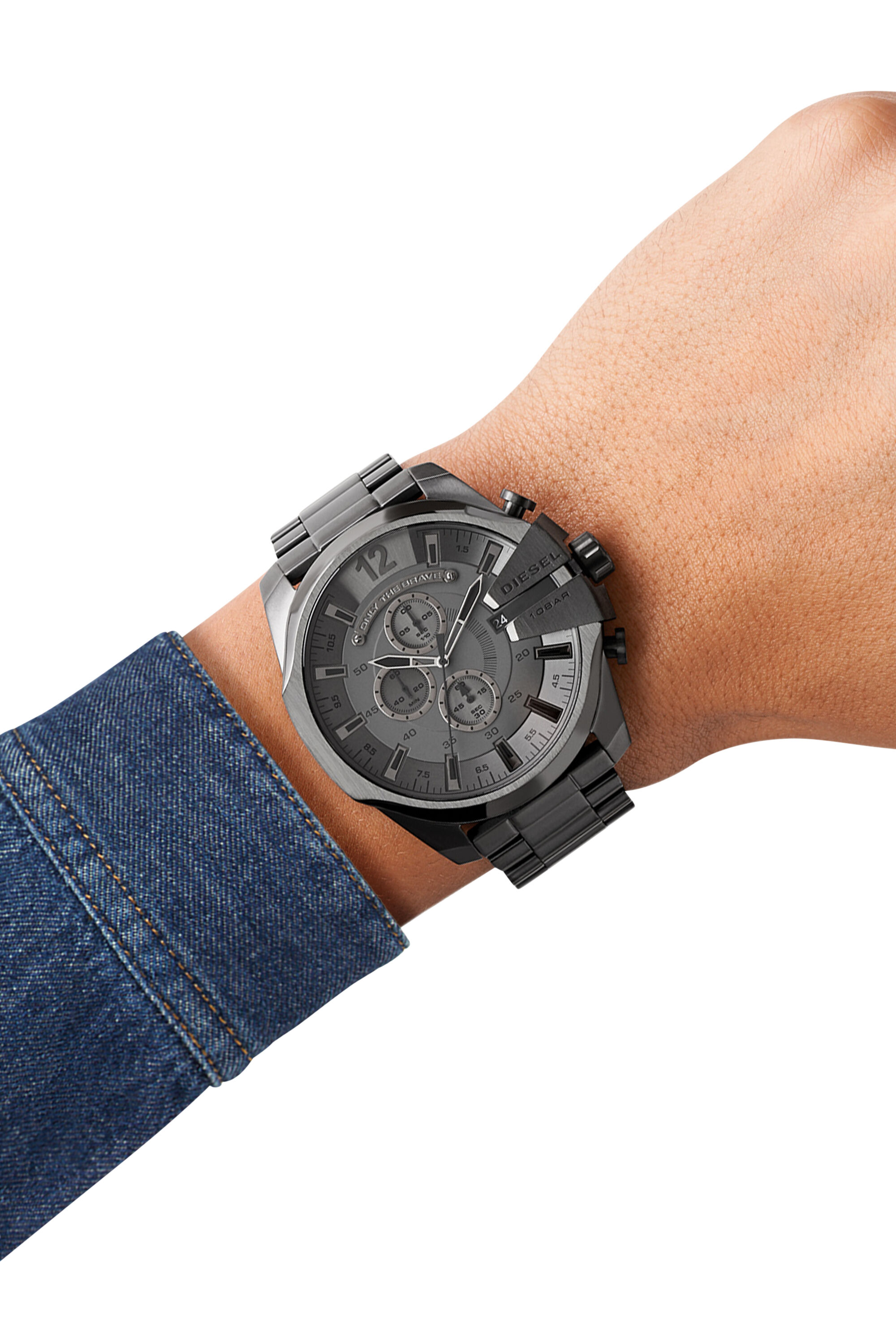 デメキン DZ4282 Man: Mega Chief watch with black plating | Diesel