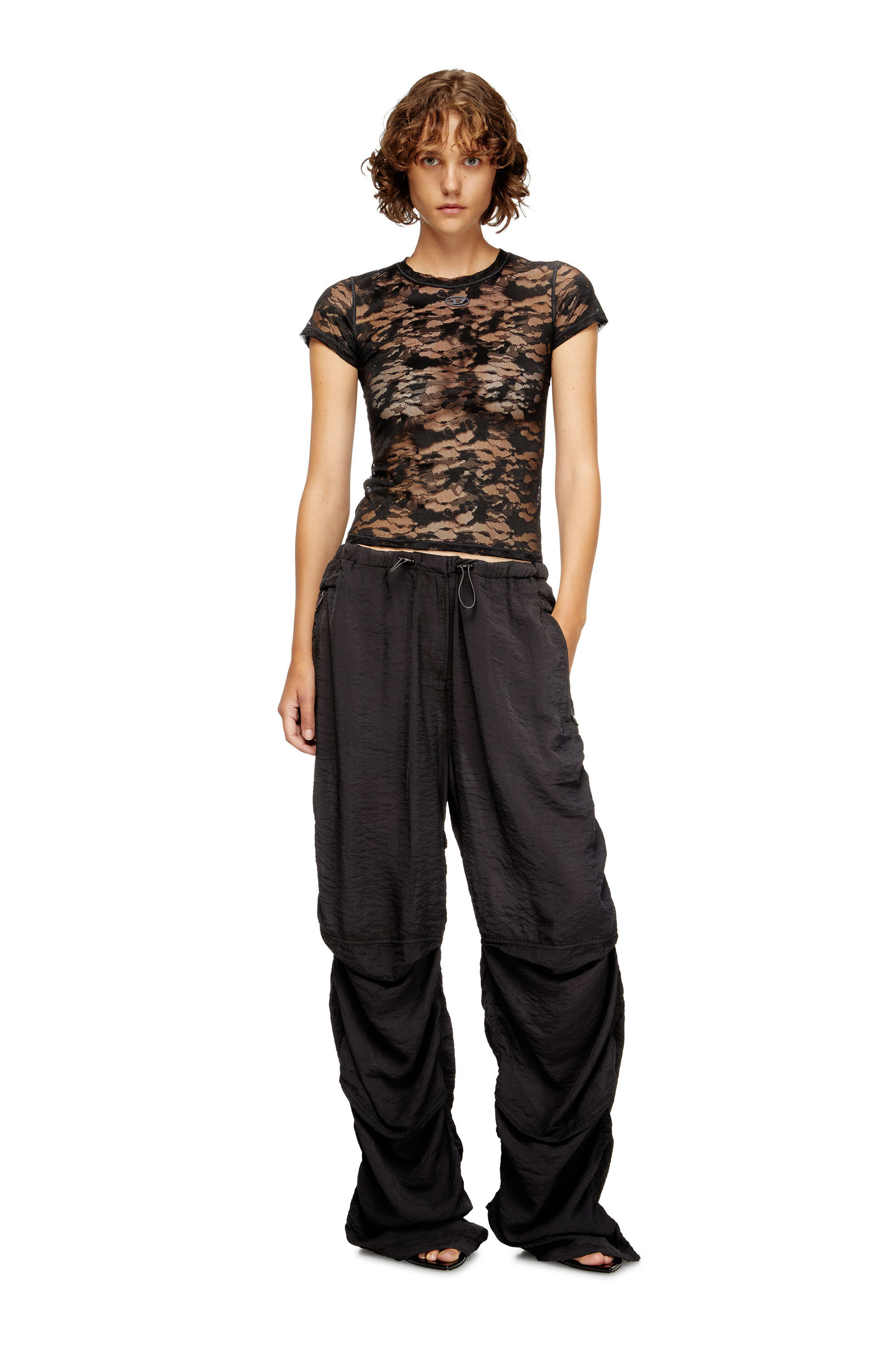 Women's Camo lace T-shirt | Black | Diesel {{Country}}