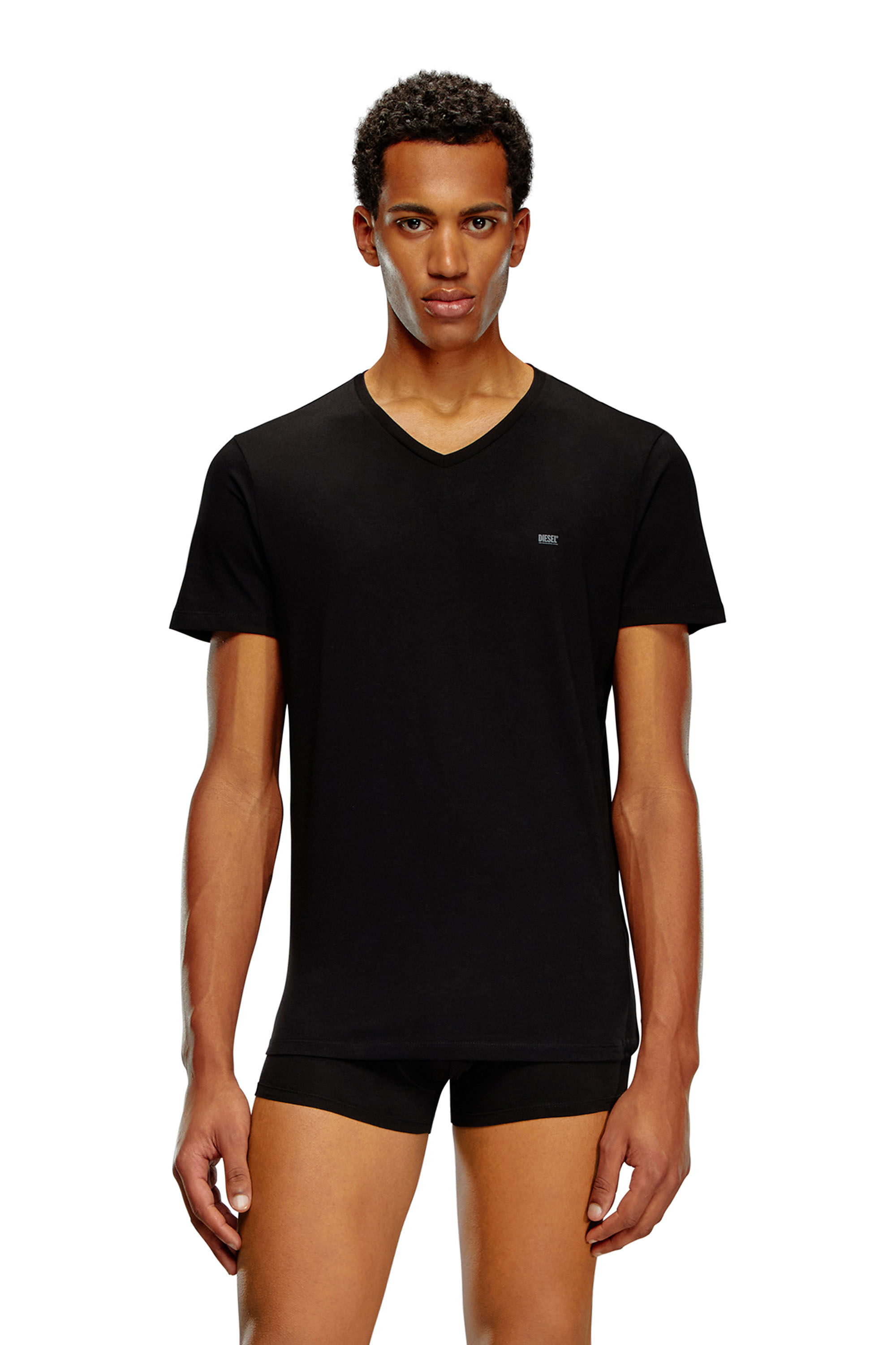 Men s Three pack of V neck T shirts Black Diesel