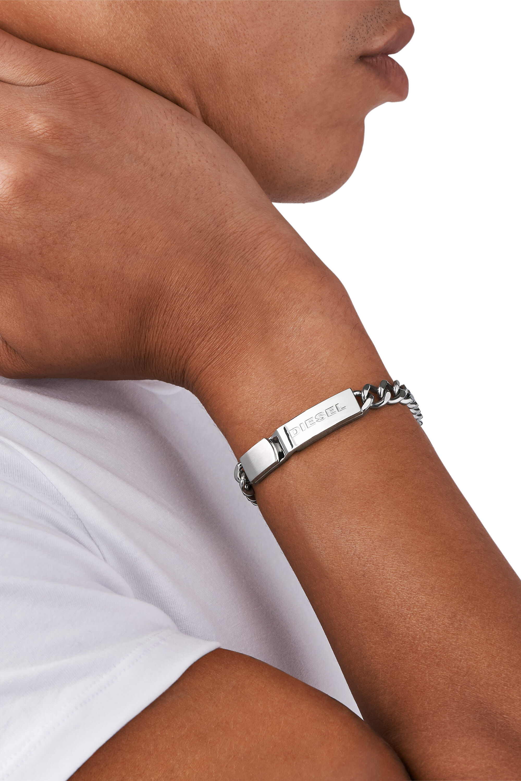 当店在庫してます！ Stainless Steel Bracelet with tag | Silver | Diesel アクセサリー