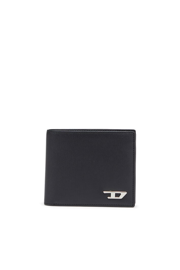 Diesel - BI FOLD COIN S, Man's Bi-fold wallet in leather with coin pocket in Black - 2