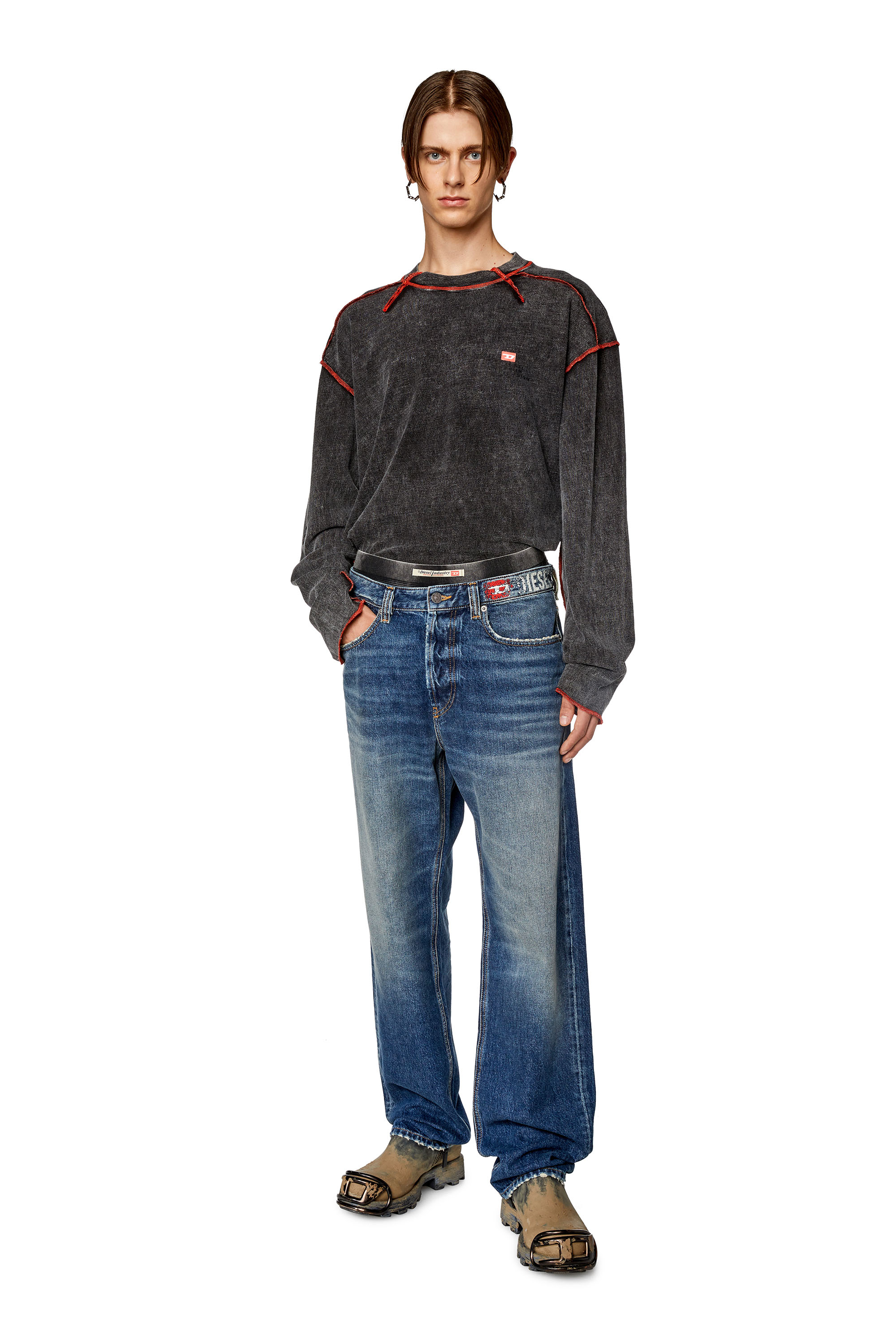 Long-sleeve T-shirt in treated jersey